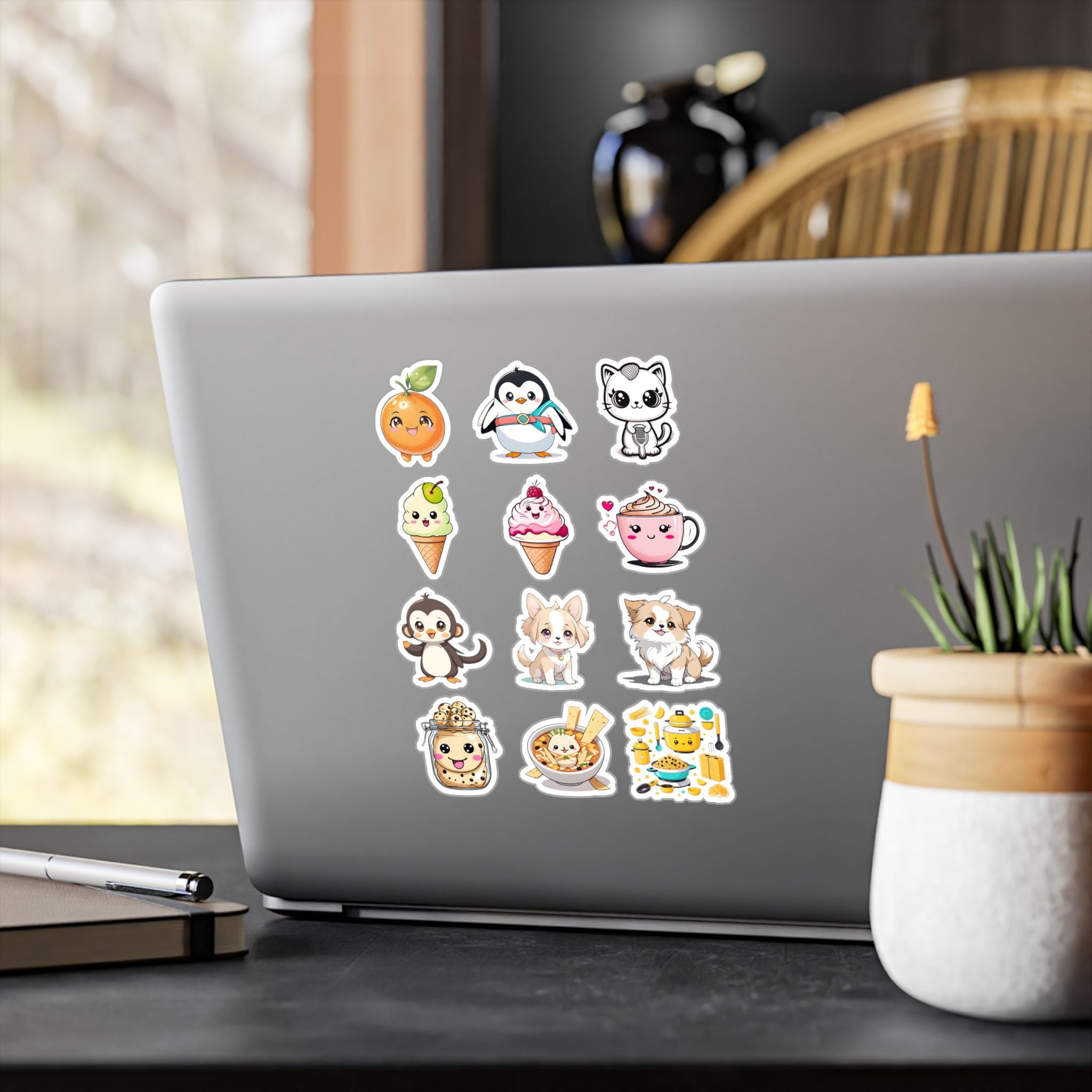 Kawaii Stickers Sheet 32 — 12 Kiss-Cut Vinyl Decals