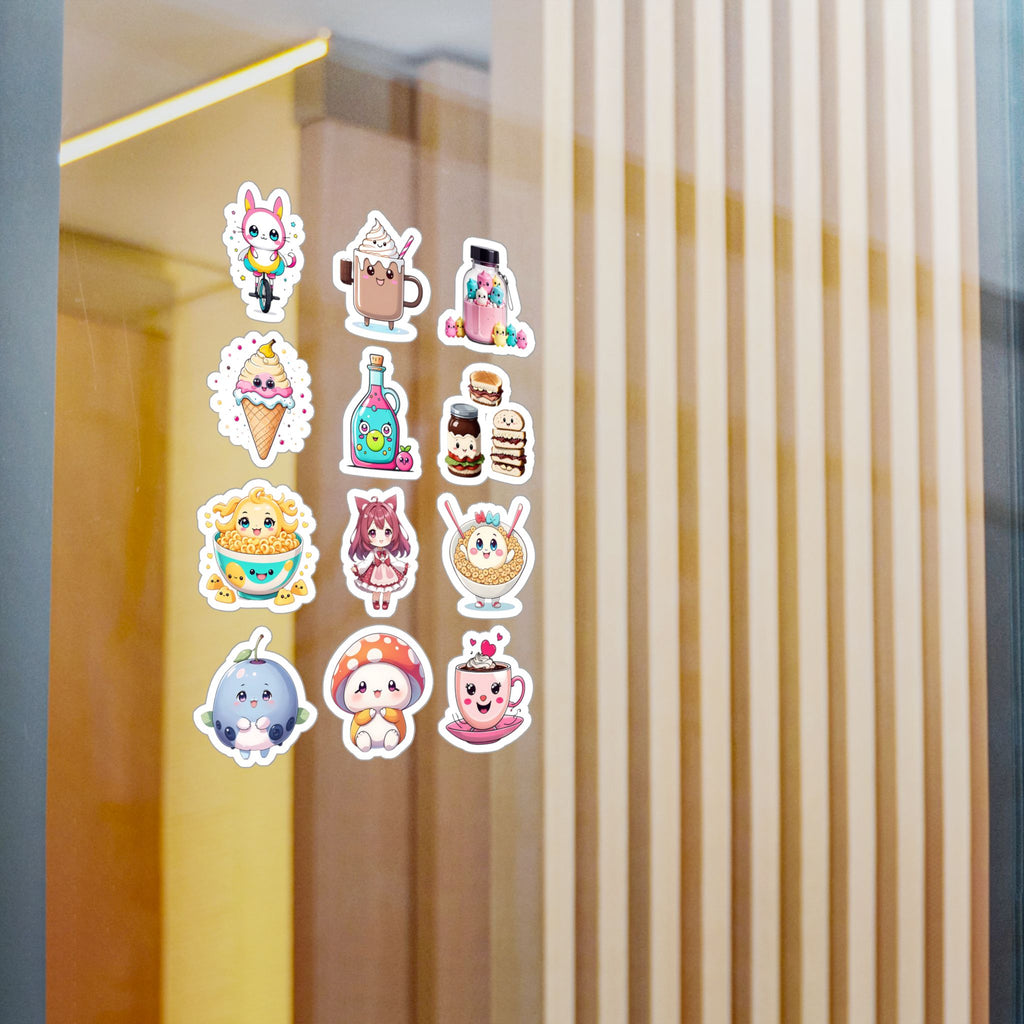 Kawaii Stickers Sheet 222 — 12 Kiss-Cut Vinyl Decals