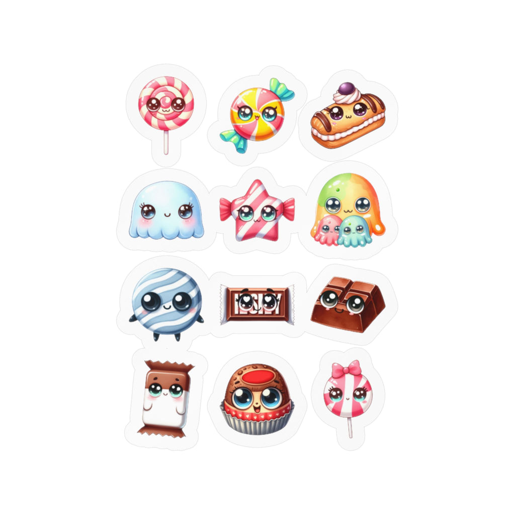 Kawaii Candy Sheet 01 — 12 Kiss-Cut Vinyl Decals