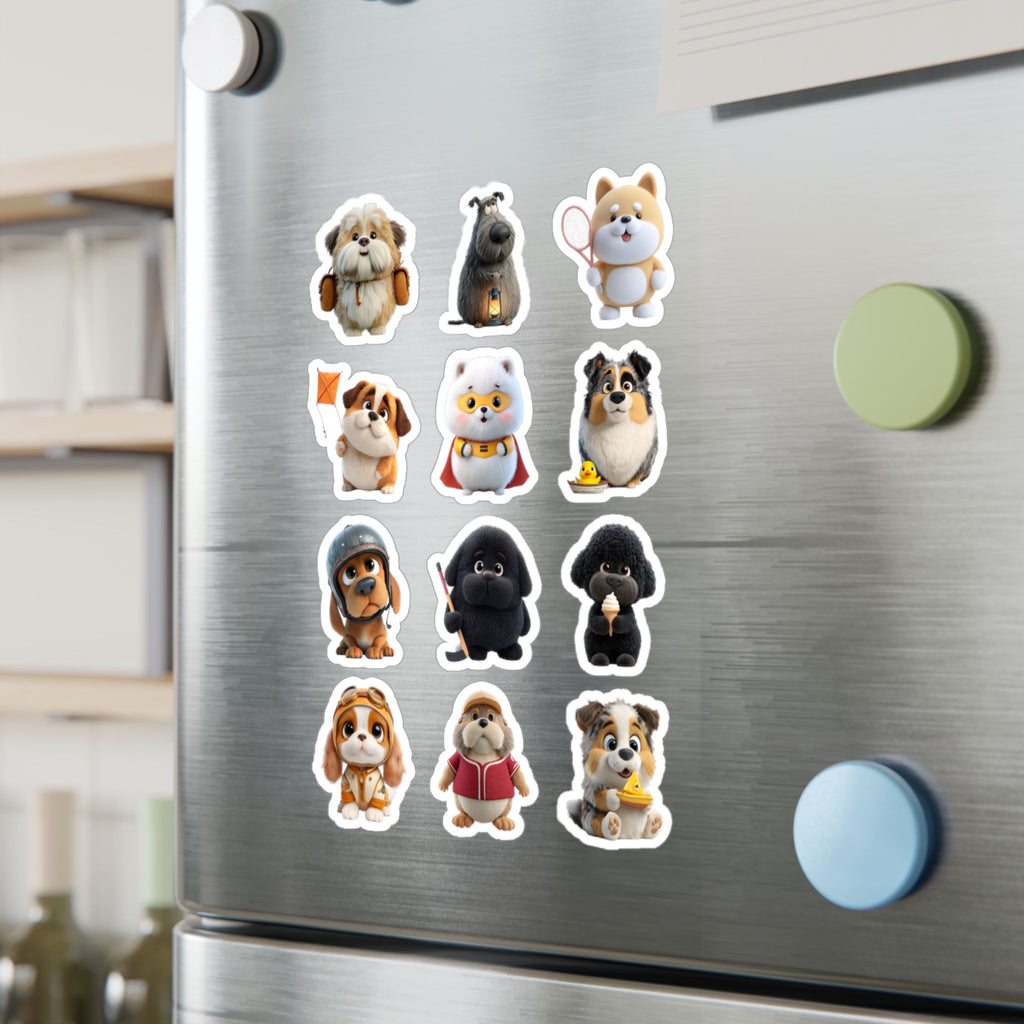 Kawaii Dogs Sheet 01 — 12 Kiss-Cut Vinyl Decals