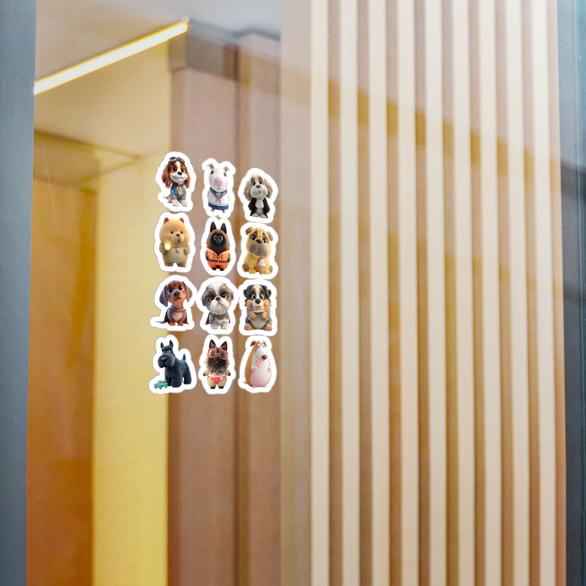 Kawaii Dogs Sheet 11 — 12 Kiss-Cut Vinyl Decals