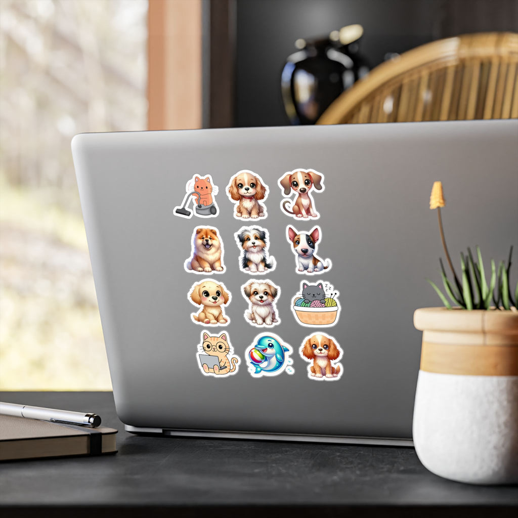 Cute Kawaii Sheet 01 — 12 Kiss-Cut Vinyl Decals