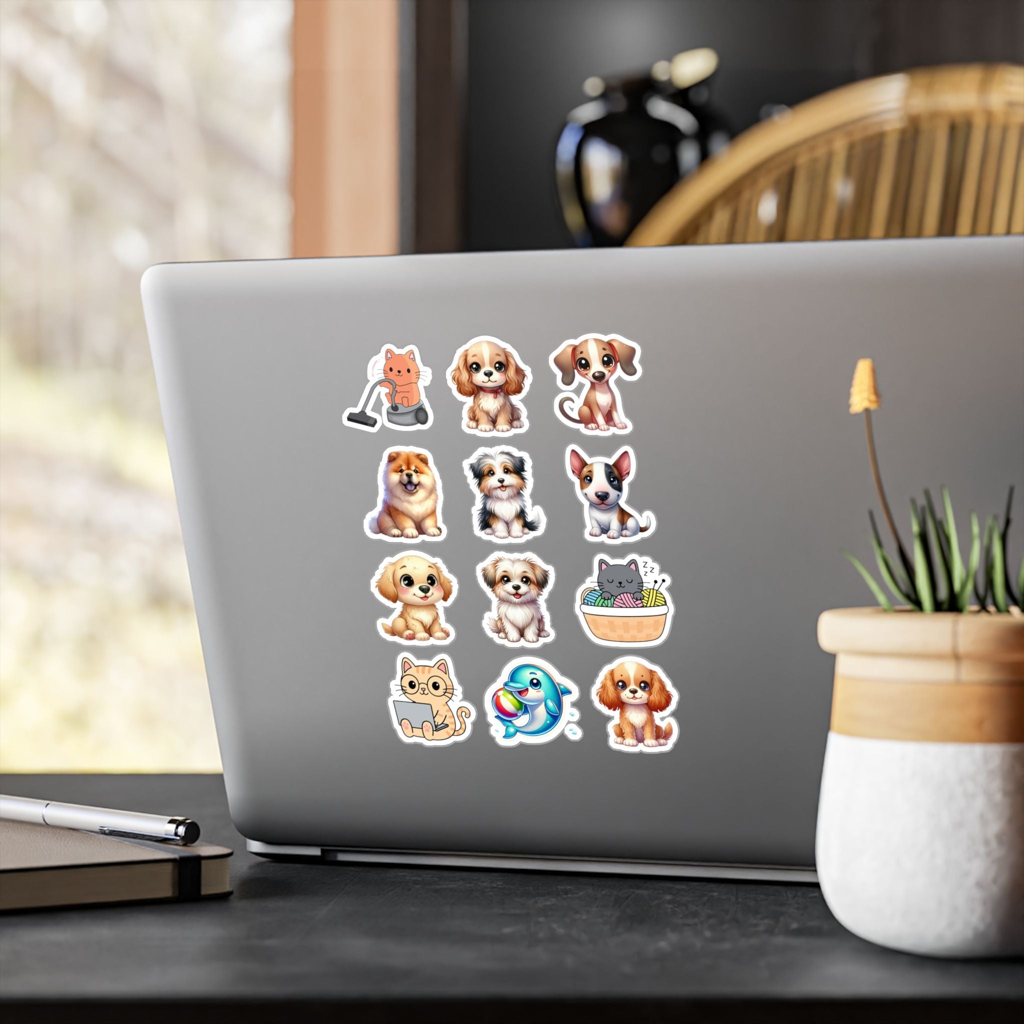 Cute Kawaii Sheet 01 — 12 Kiss-Cut Vinyl Decals