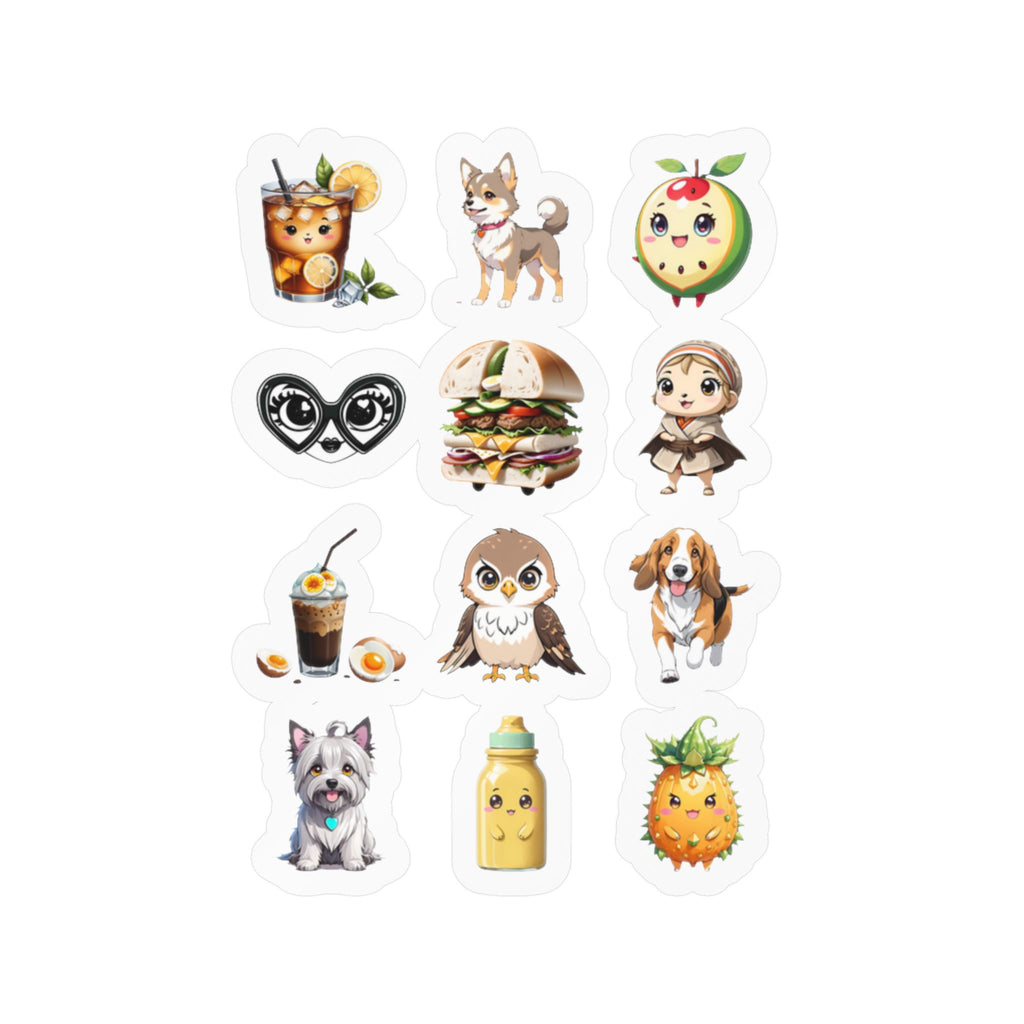Kawaii Stickers Sheet 29 — 12 Kiss-Cut Vinyl Decals