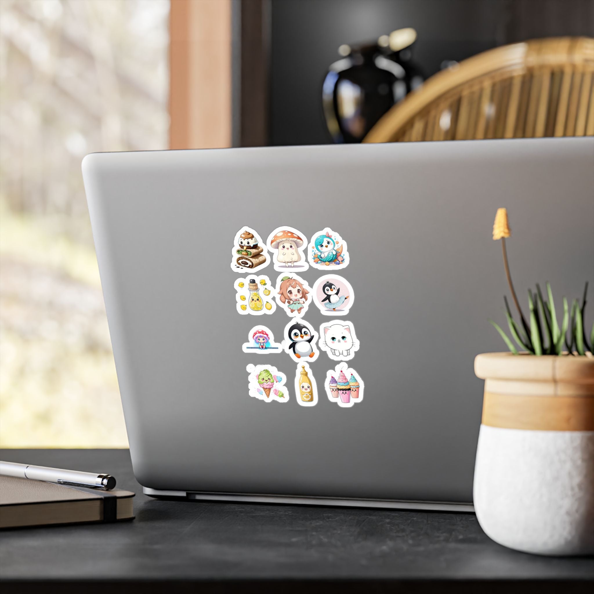 Kawaii Stickers Sheet 109 — 12 Kiss-Cut Vinyl Decals