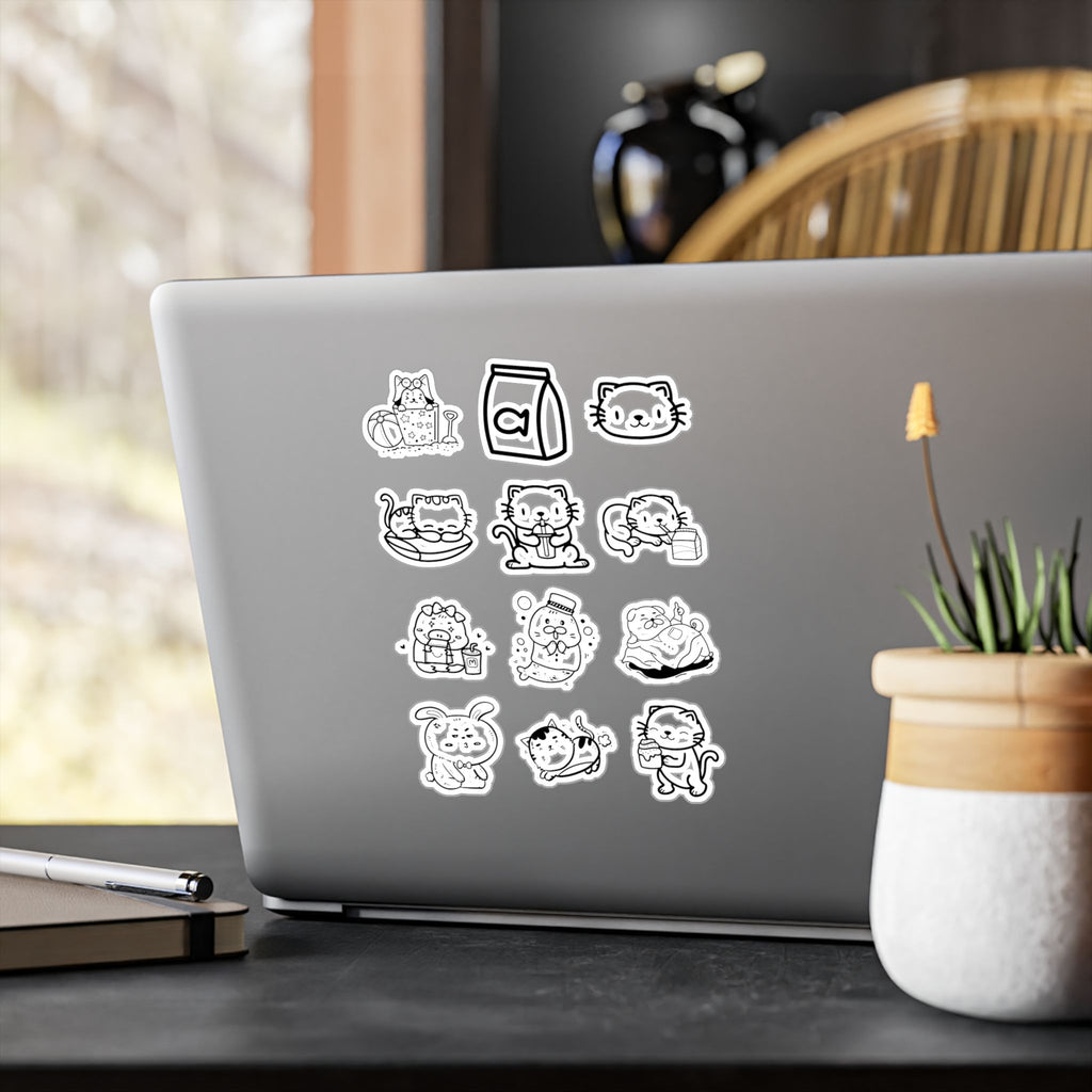 Kawaii Classics Sheet 10 — 12 Kiss-Cut Vinyl Decals