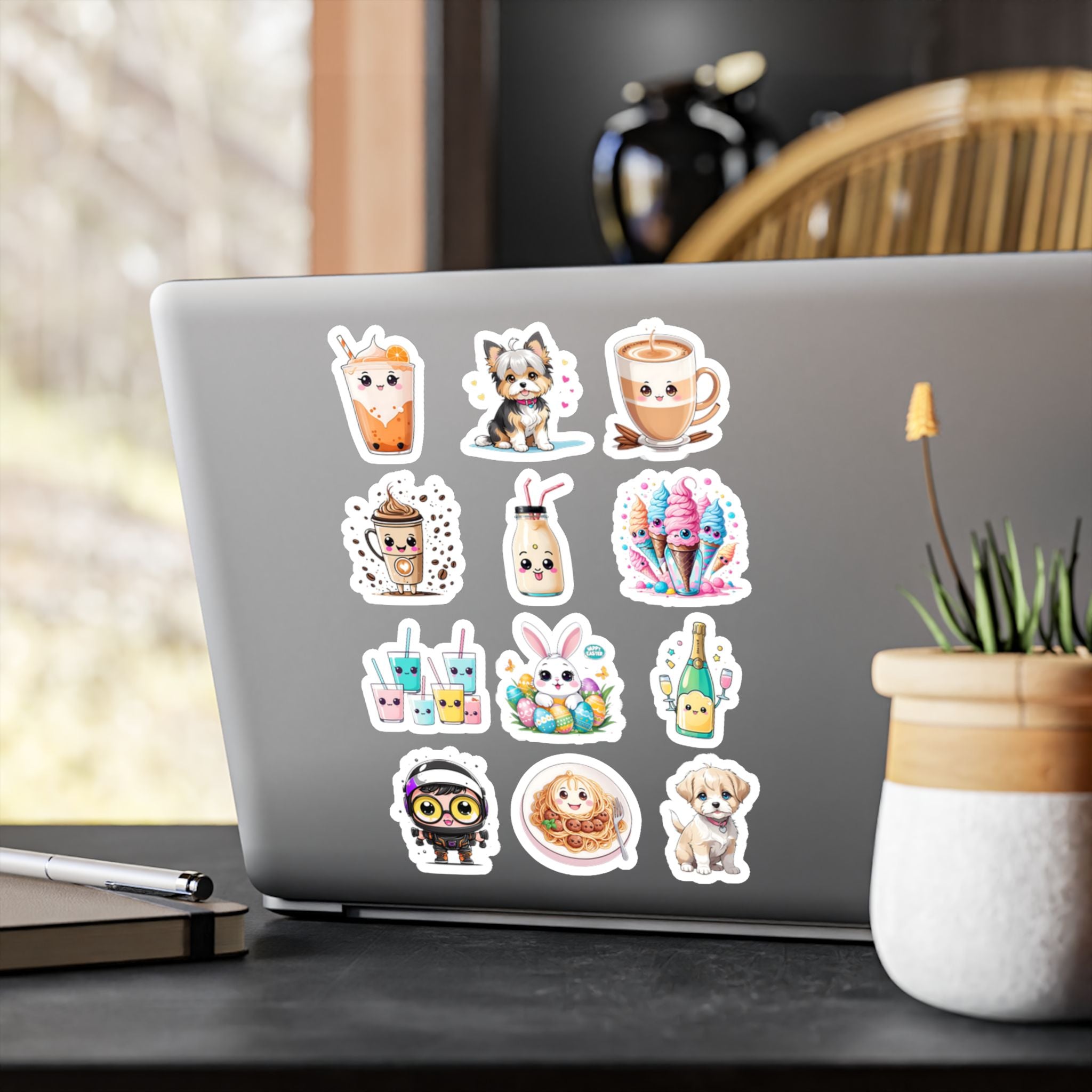 Kawaii Stickers Sheet 104 — 12 Kiss-Cut Vinyl Decals