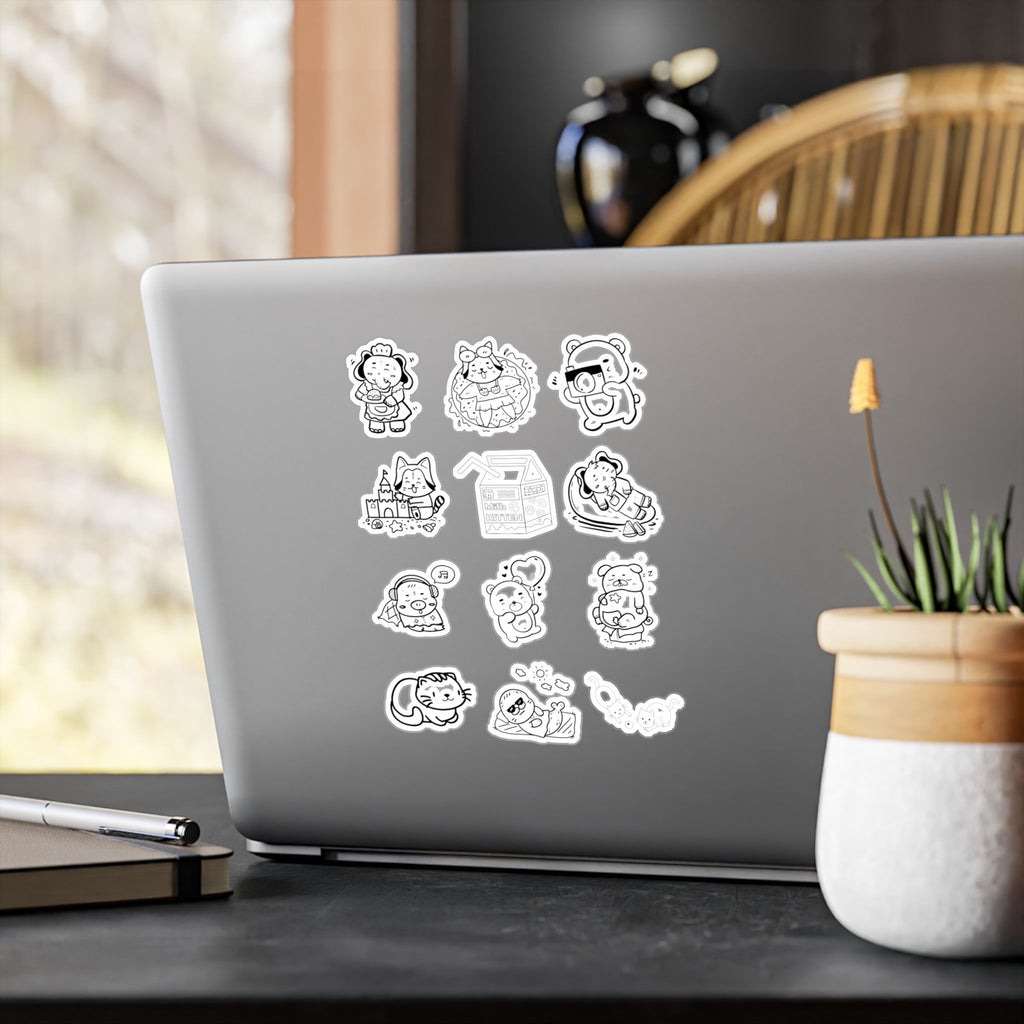Kawaii Classics Sheet 12 — 12 Kiss-Cut Vinyl Decals