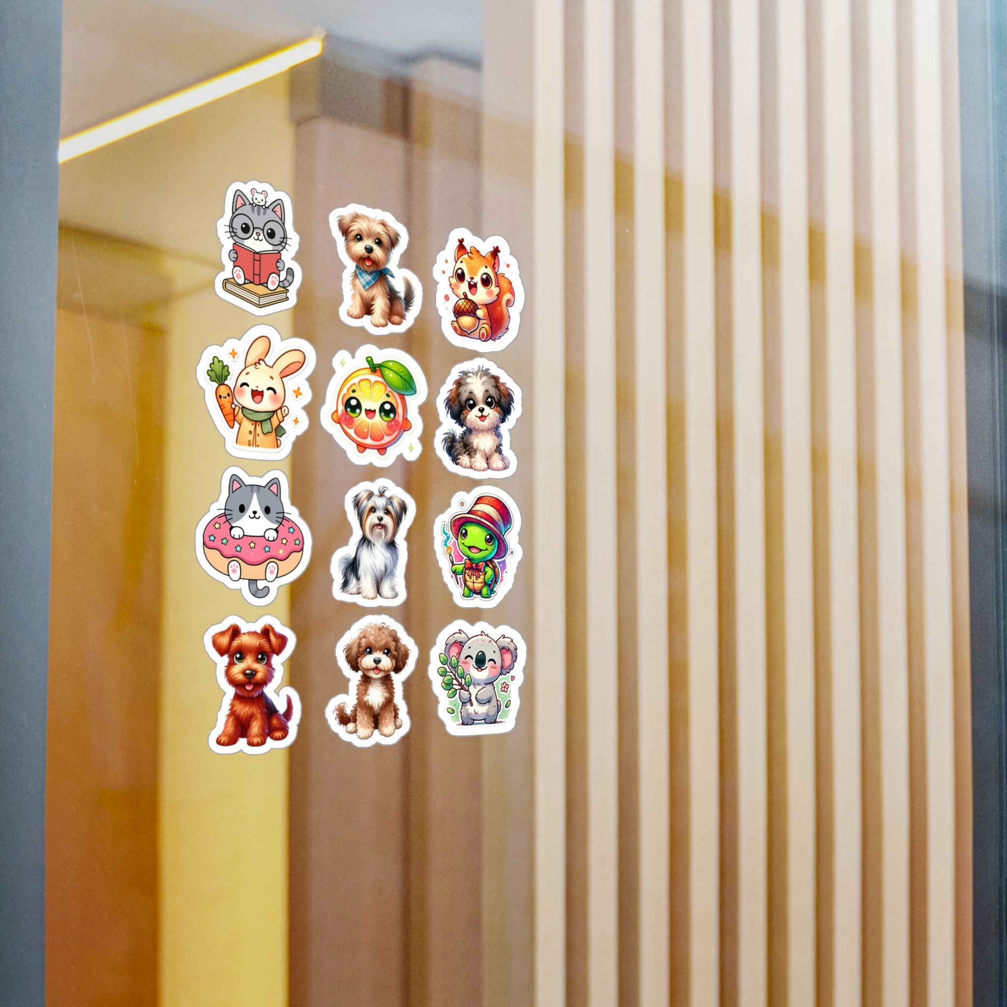 Cute Kawaii Sheet 21 — 12 Kiss-Cut Vinyl Decals