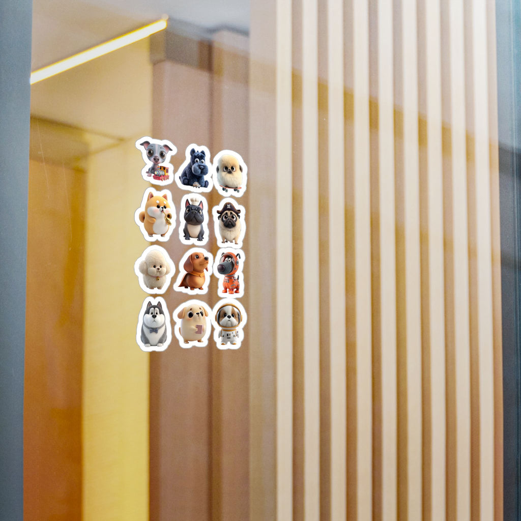 Kawaii Dogs Sheet 13 — 12 Kiss-Cut Vinyl Decals