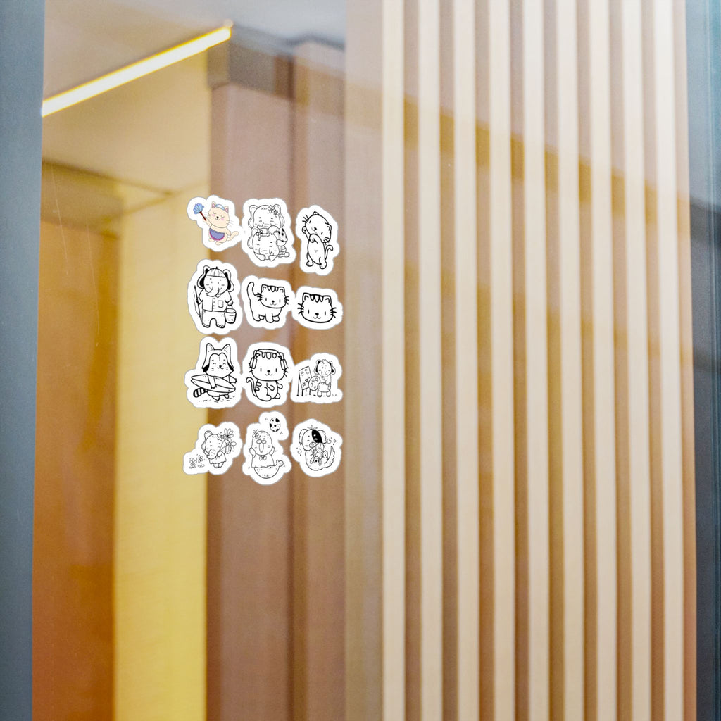 Kawaii Classics Sheet 01 — 12 Kiss-Cut Vinyl Decals