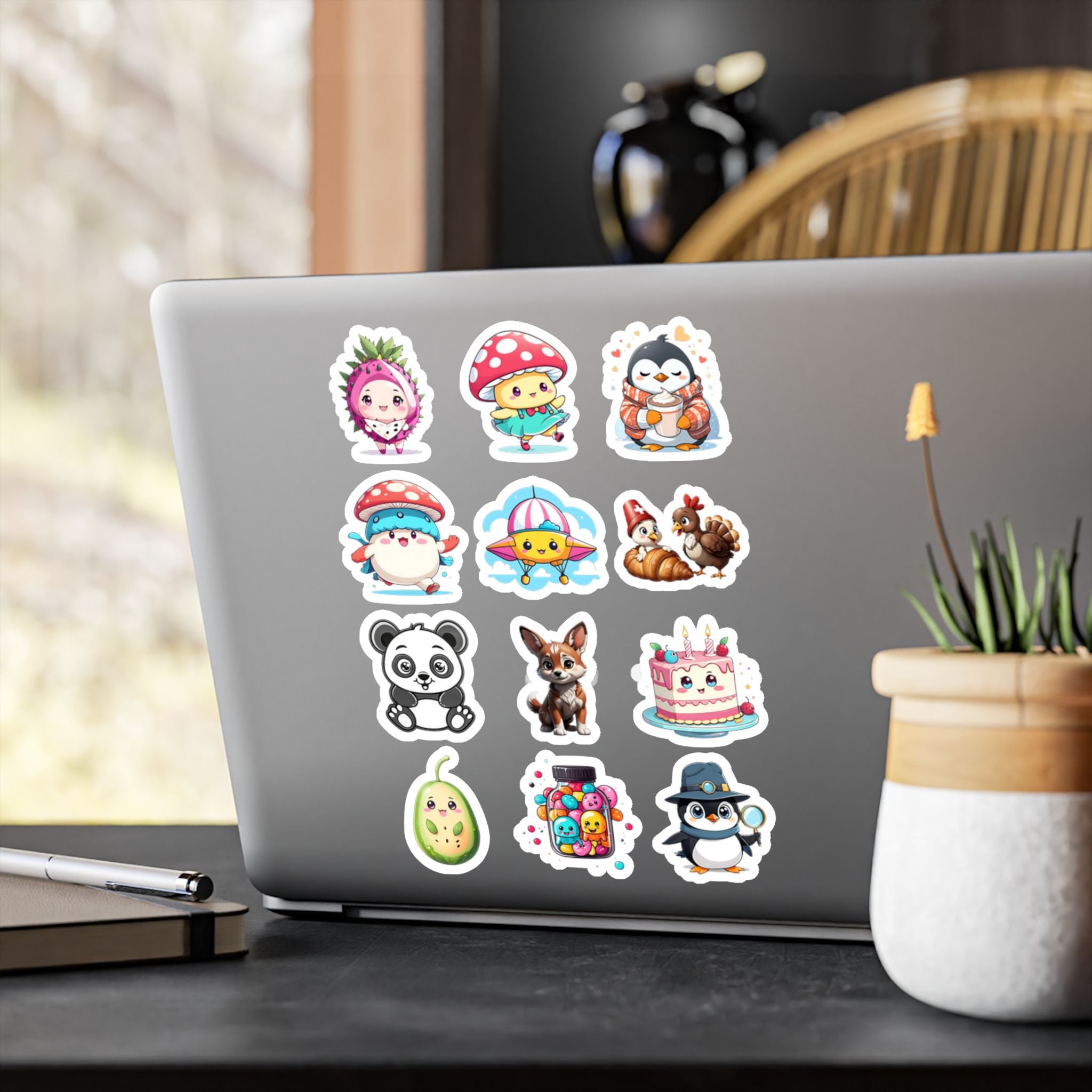 Kawaii Stickers Sheet 258 — 12 Kiss-Cut Vinyl Decals