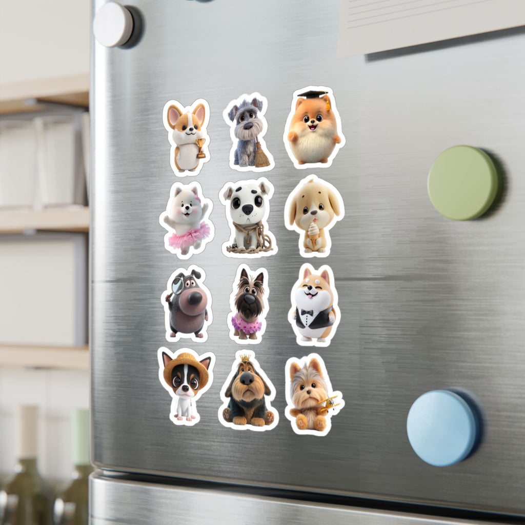 Kawaii Dogs Sheet 06 — 12 Kiss-Cut Vinyl Decals