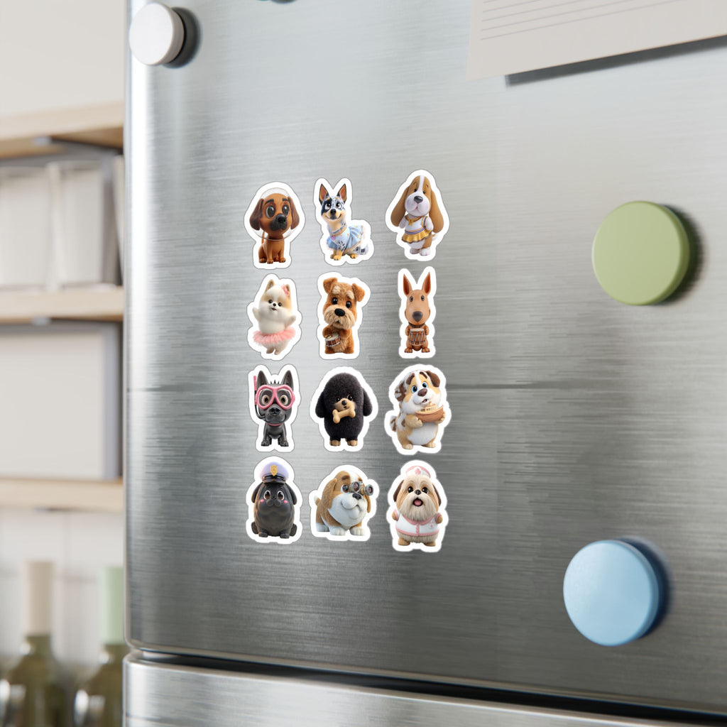 Kawaii Dogs Sheet 02 — 12 Kiss-Cut Vinyl Decals