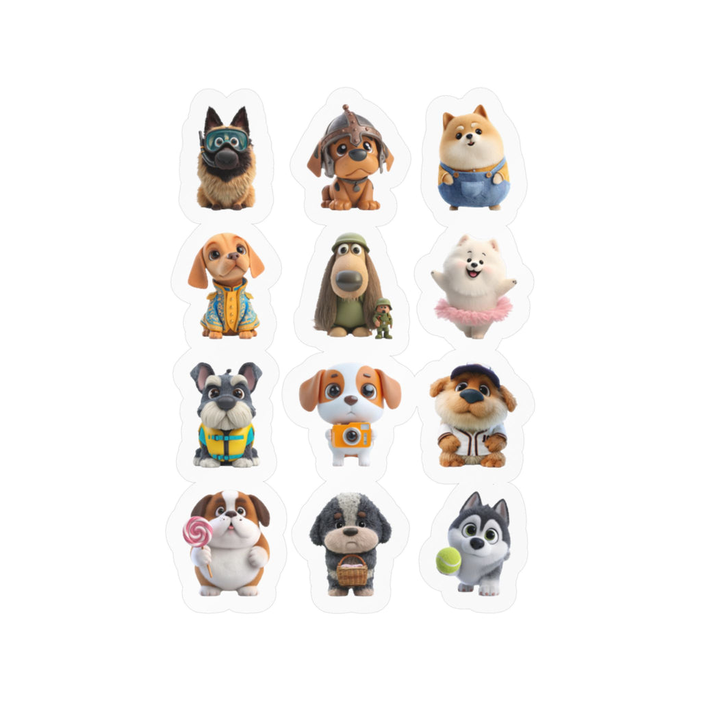 Kawaii Dogs Sheet 09 — 12 Kiss-Cut Vinyl Decals