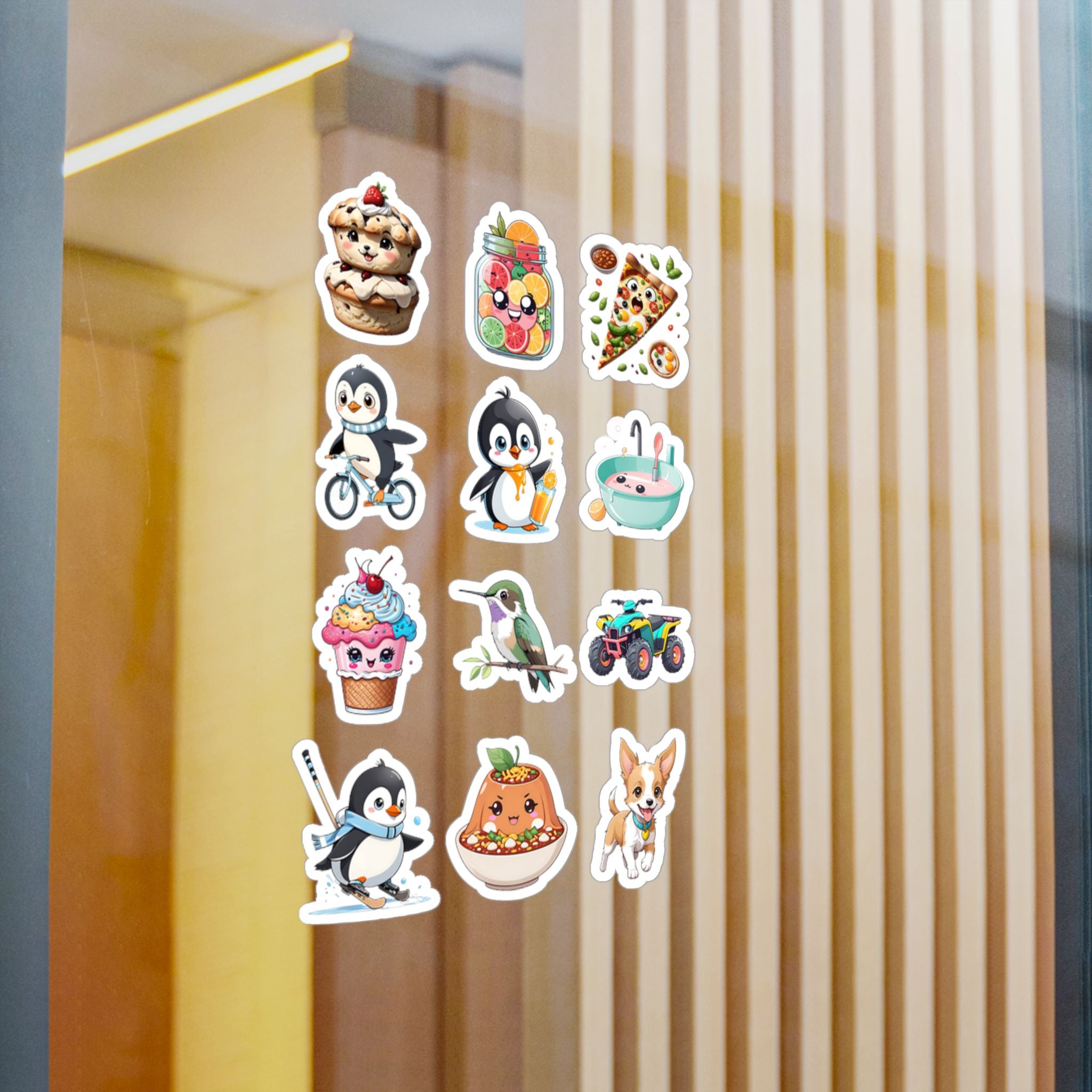 Kawaii Stickers Sheet 33 — 12 Kiss-Cut Vinyl Decals