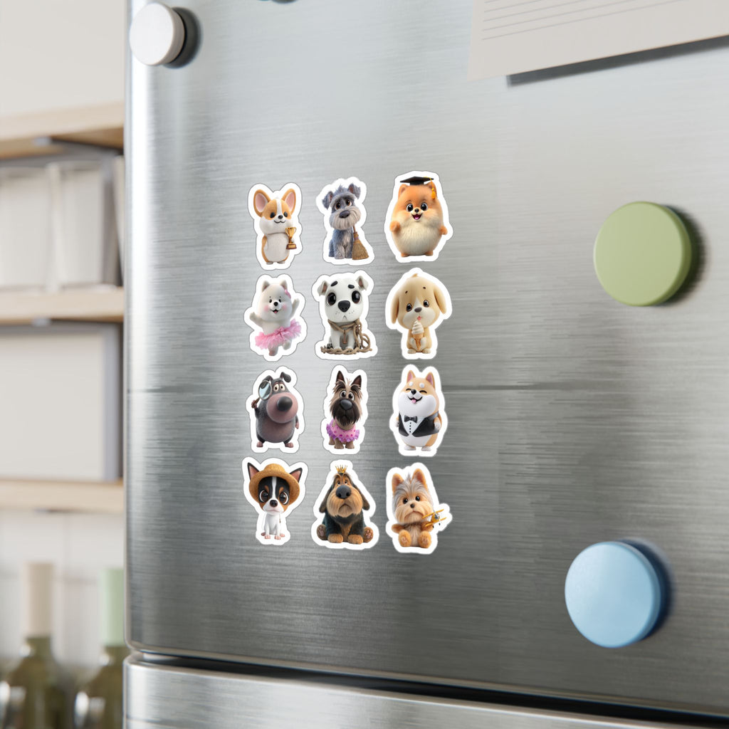 Kawaii Dogs Sheet 06 — 12 Kiss-Cut Vinyl Decals