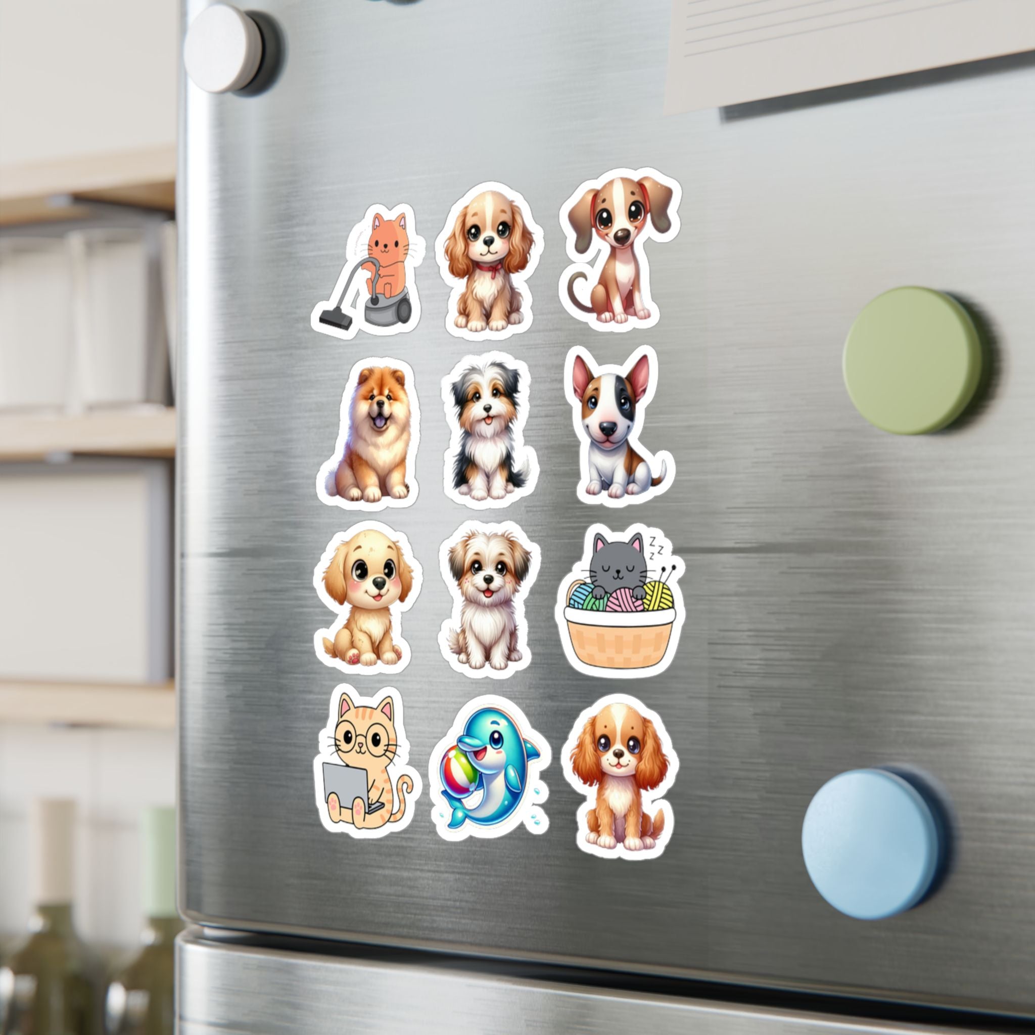 Cute Kawaii Sheet 01 — 12 Kiss-Cut Vinyl Decals