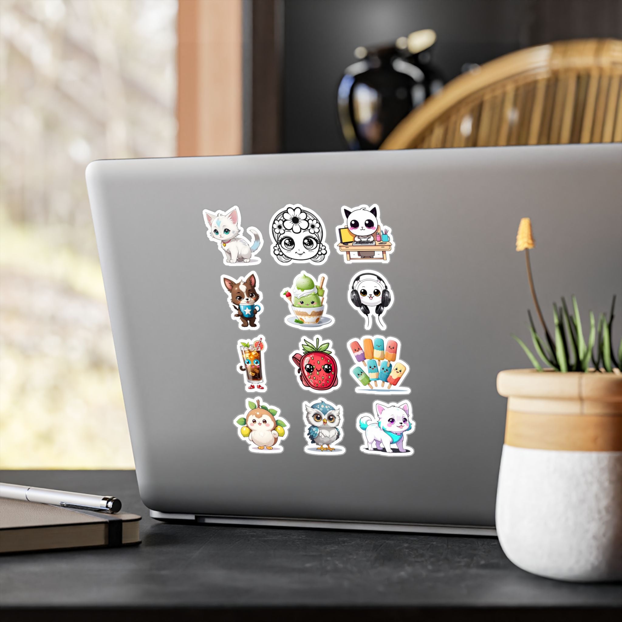Kawaii Stickers Sheet 115 — 12 Kiss-Cut Vinyl Decals