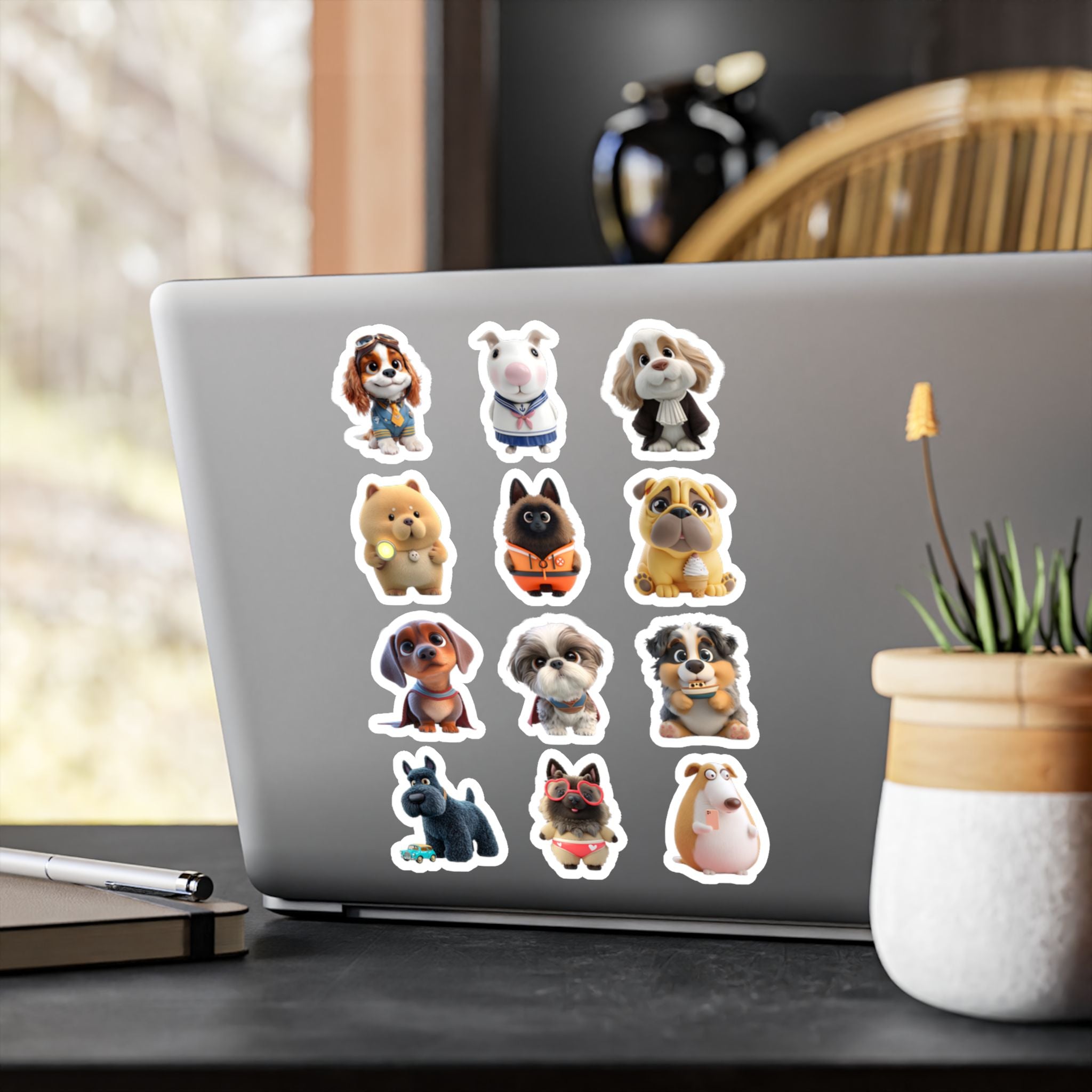Kawaii Dogs Sheet 11 — 12 Kiss-Cut Vinyl Decals