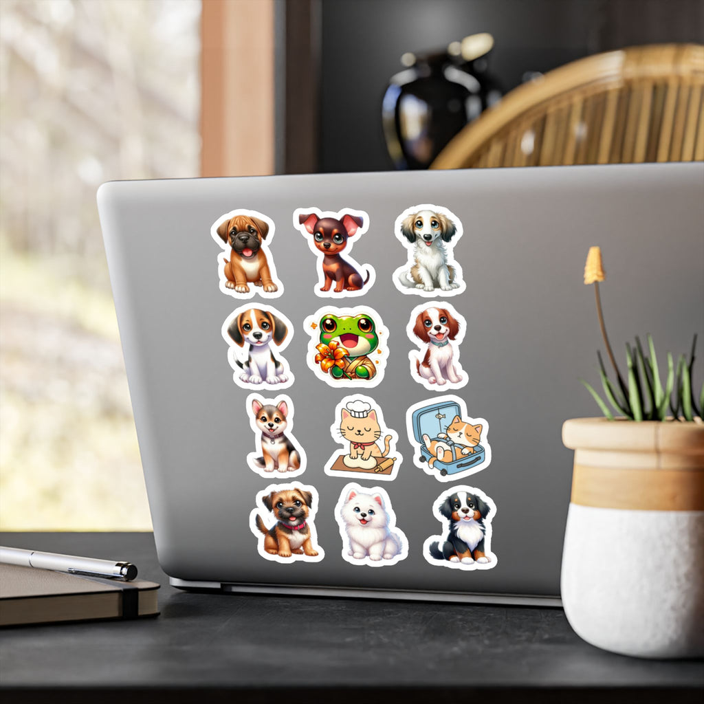 Cute Kawaii Sheet 04 — 12 Kiss-Cut Vinyl Decals