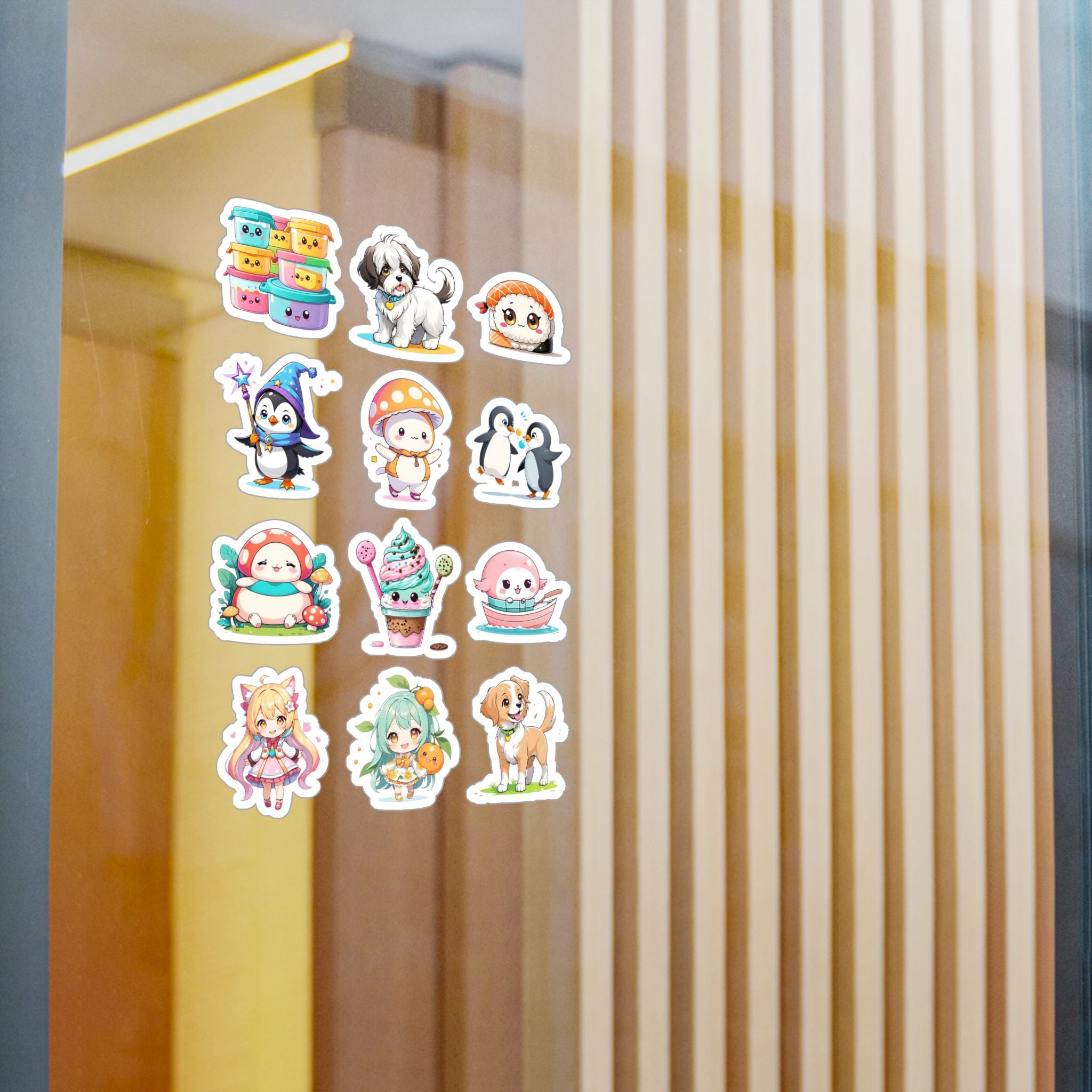 Kawaii Stickers Sheet 268 — 12 Kiss-Cut Vinyl Decals