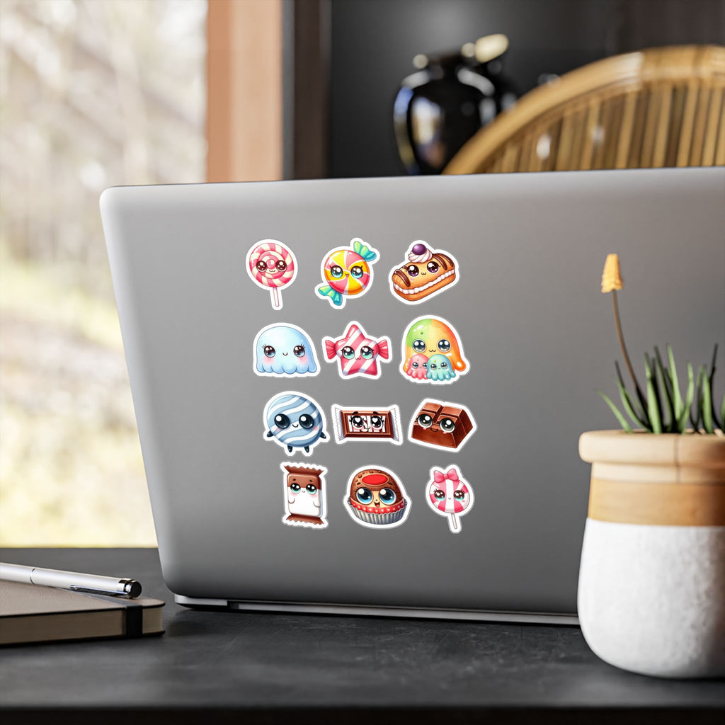 Kawaii Candy Sheet 01 — 12 Kiss-Cut Vinyl Decals