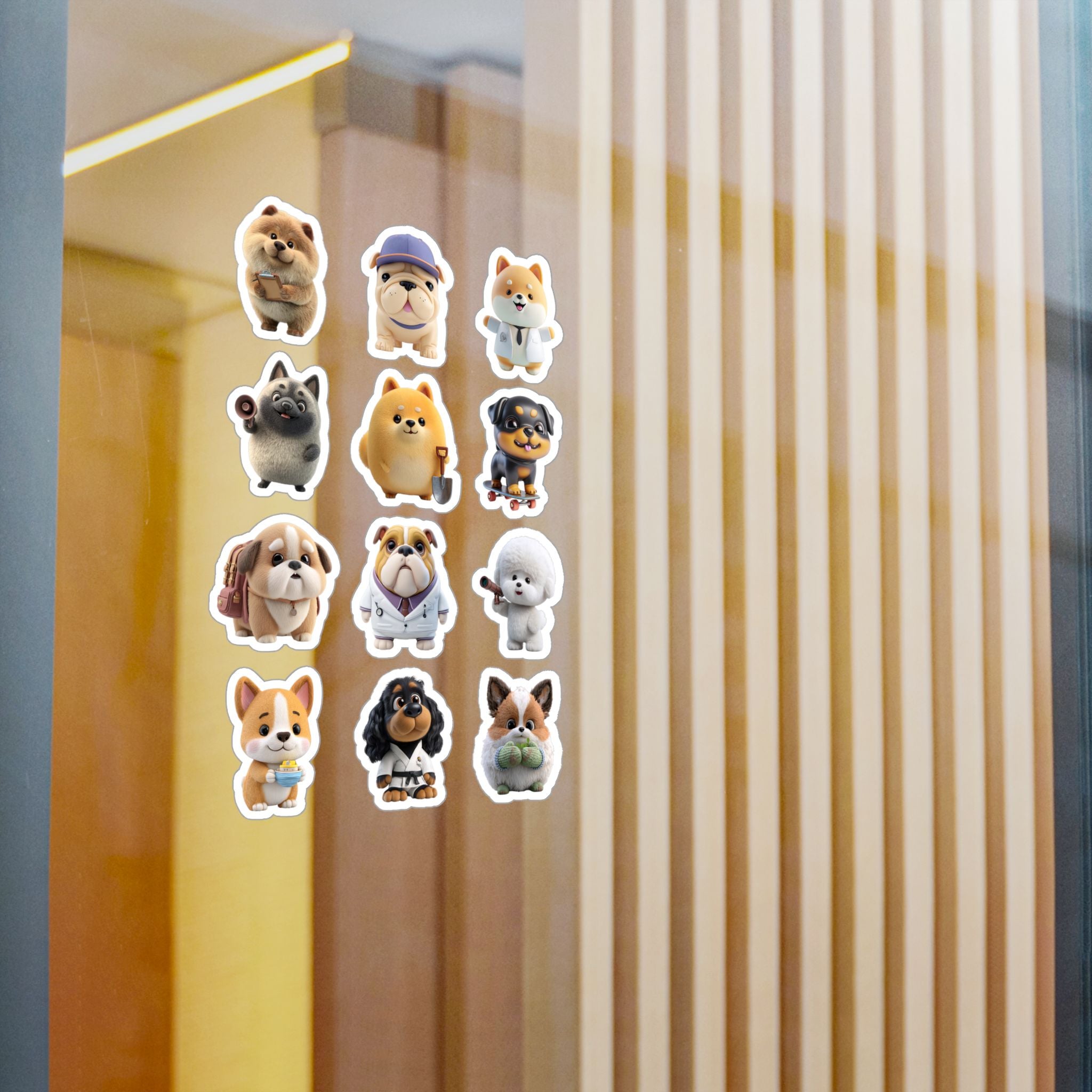 Kawaii Dogs Sheet 04 — 12 Kiss-Cut Vinyl Decals