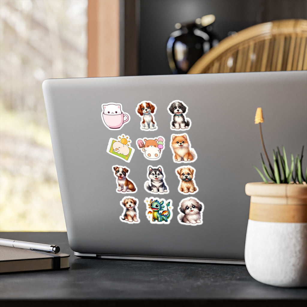Cute Kawaii Sheet 26 — 12 Kiss-Cut Vinyl Decals