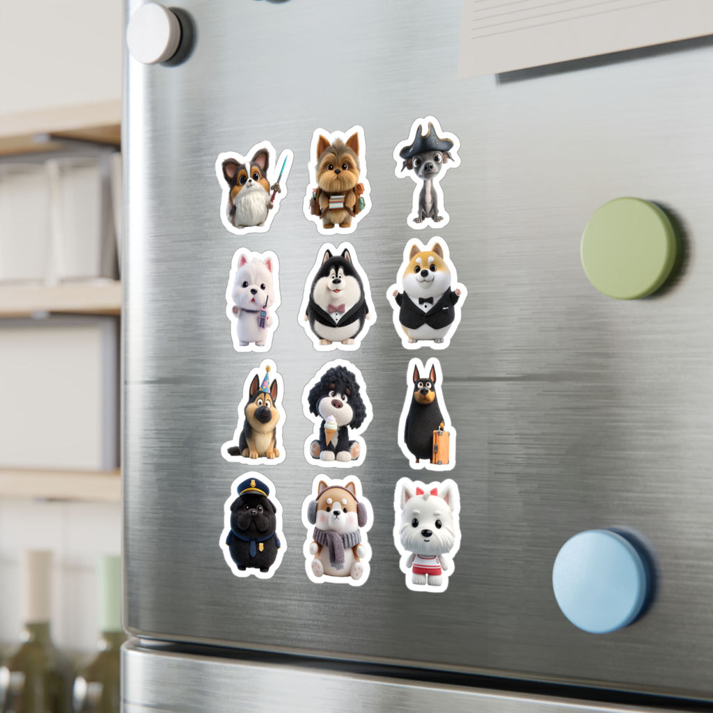 Kawaii Dogs Sheet 07 — 12 Kiss-Cut Vinyl Decals
