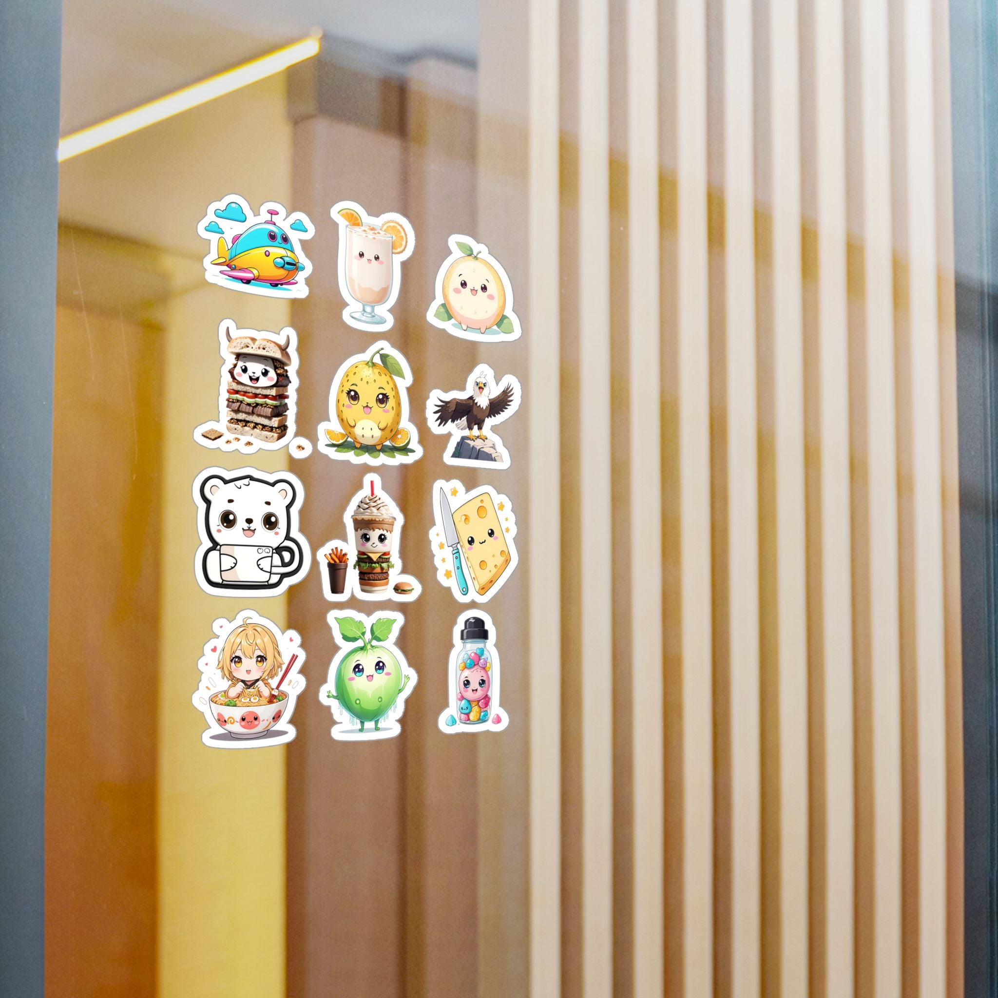 Kawaii Stickers Sheet 51 — 12 Kiss-Cut Vinyl Decals