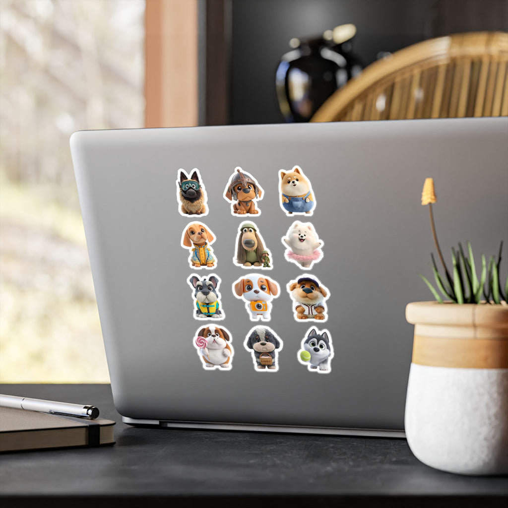 Kawaii Dogs Sheet 09 — 12 Kiss-Cut Vinyl Decals
