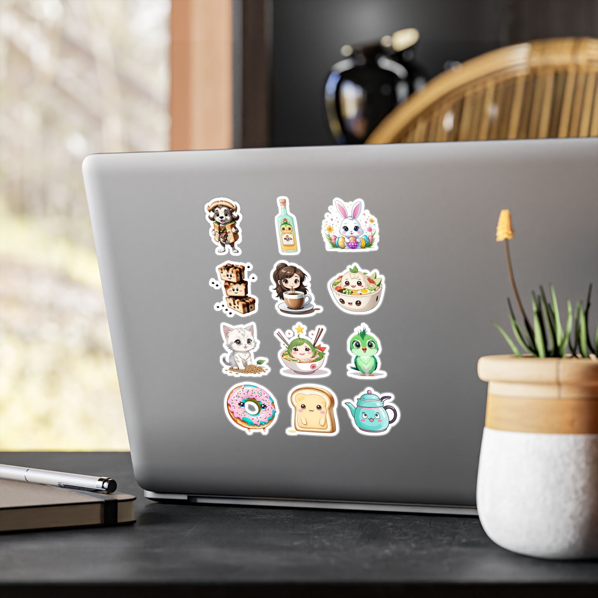 Kawaii Stickers Sheet 141 — 12 Kiss-Cut Vinyl Decals