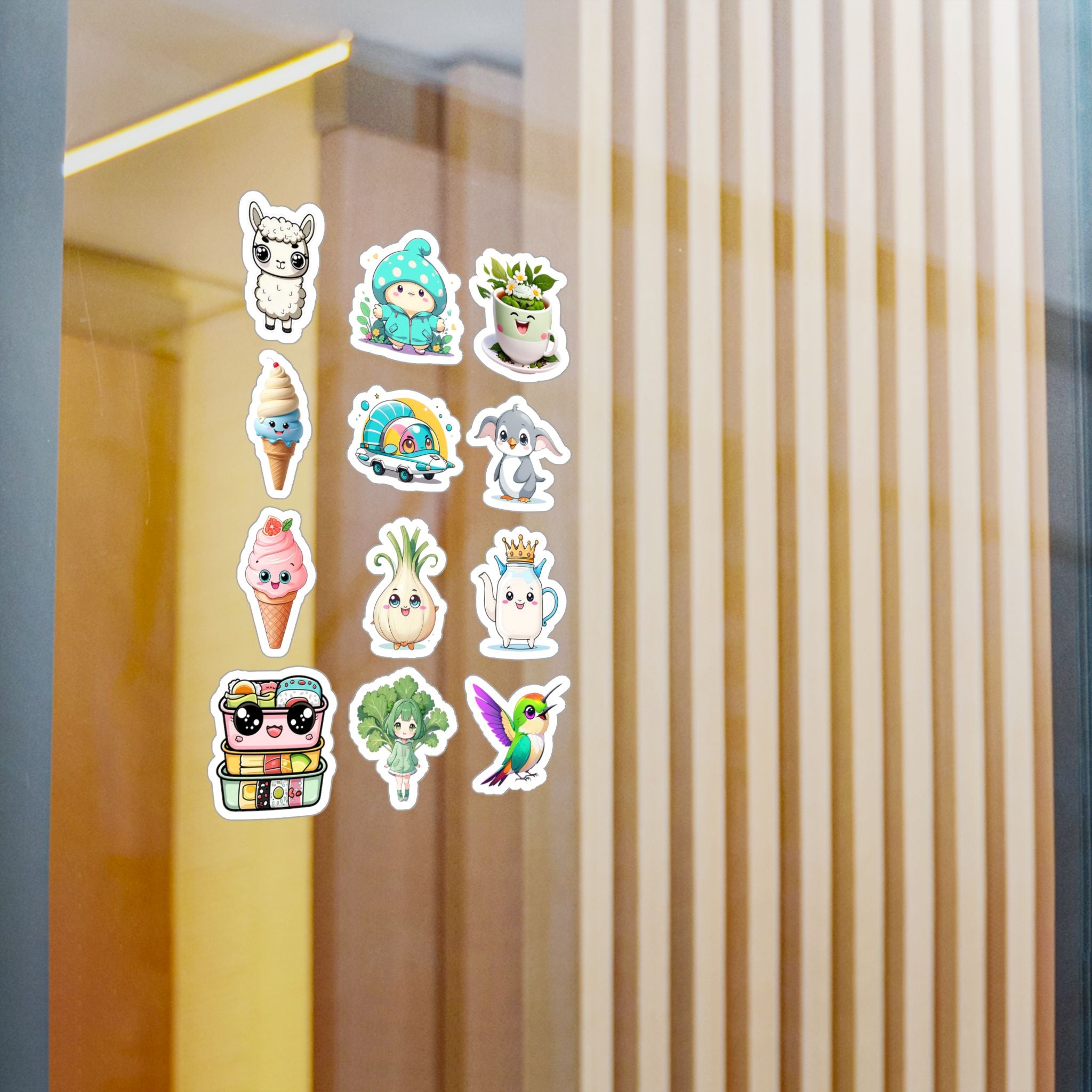 Kawaii Stickers Sheet 105 — 12 Kiss-Cut Vinyl Decals
