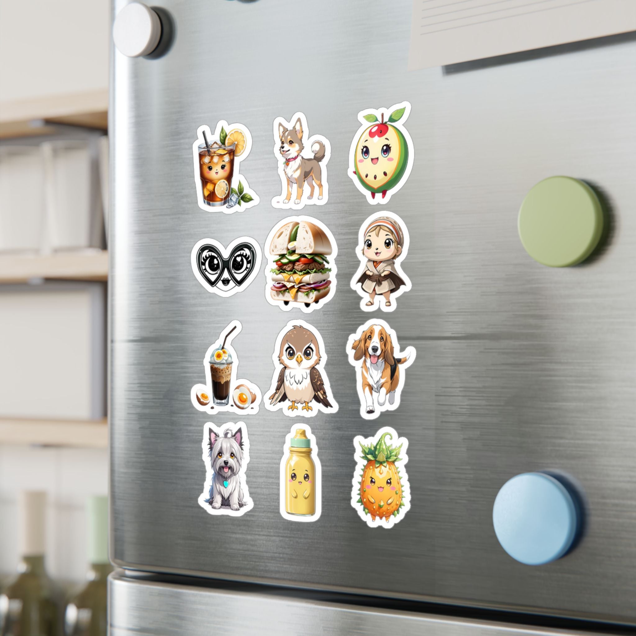 Kawaii Stickers Sheet 29 — 12 Kiss-Cut Vinyl Decals