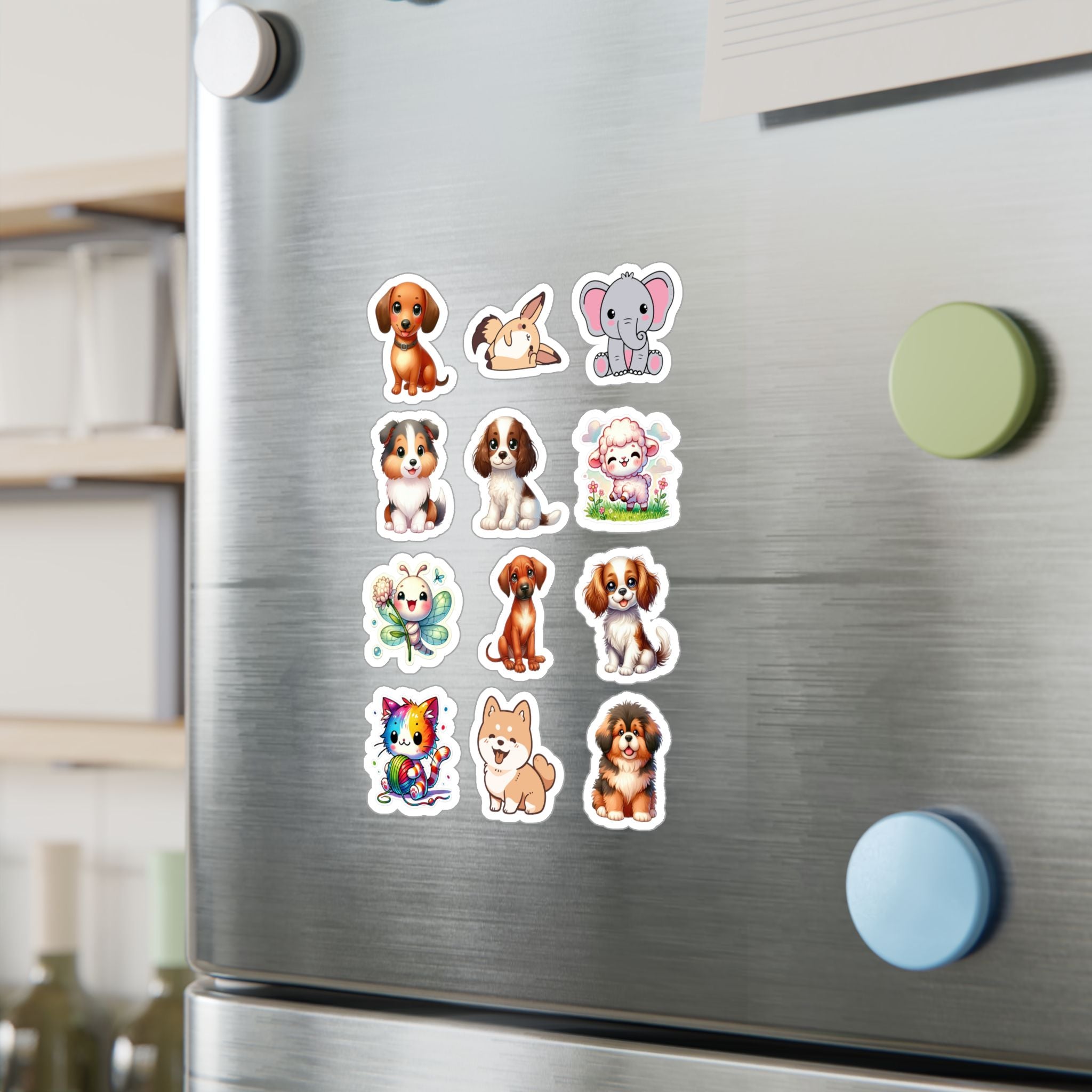 Cute Kawaii Sheet 28 — 12 Kiss-Cut Vinyl Decals