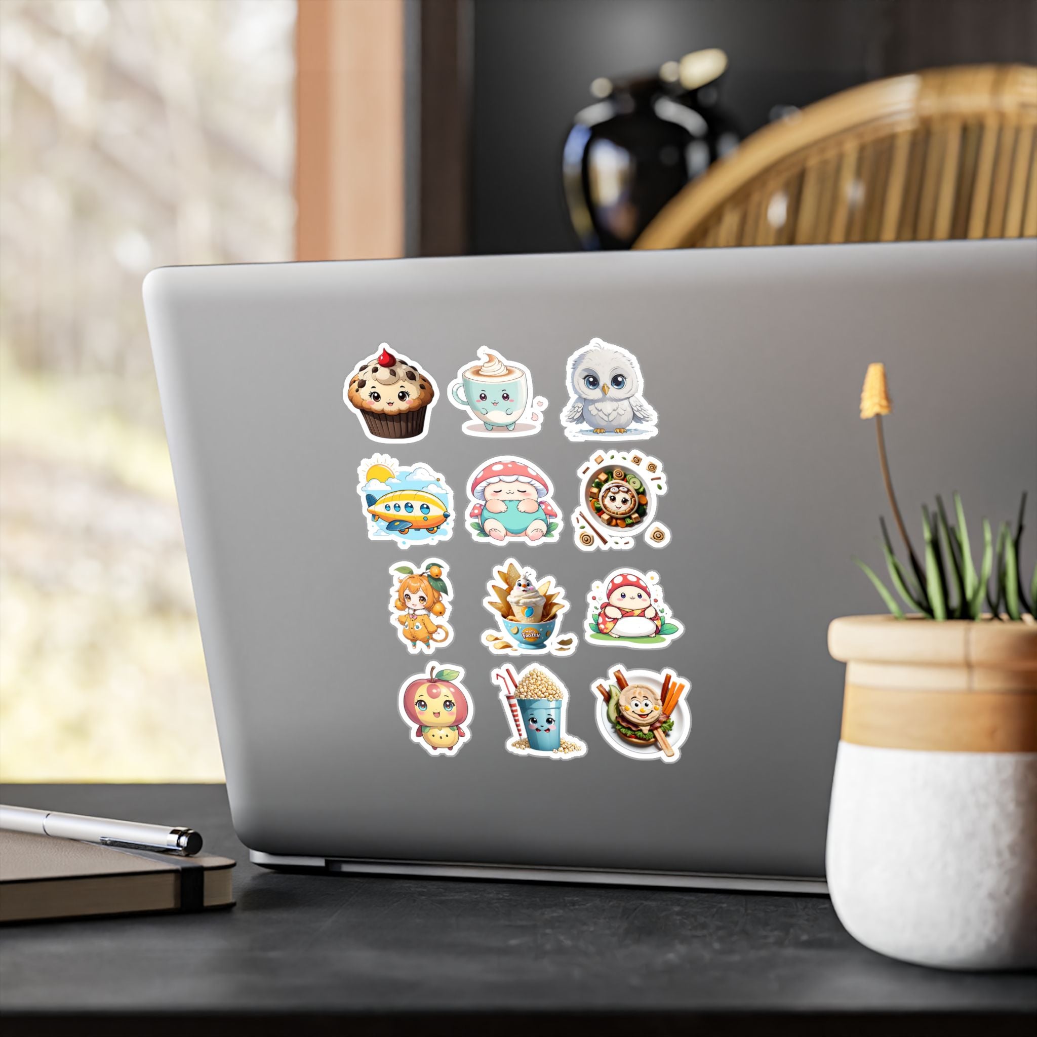 Kawaii Stickers Sheet 11 — 12 Kiss-Cut Vinyl Decals