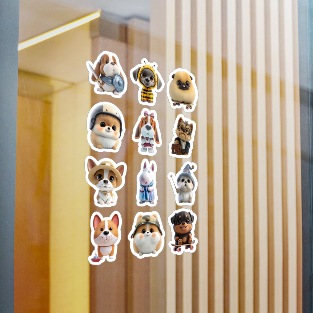 Kawaii Dogs Sheet 03 — 12 Kiss-Cut Vinyl Decals
