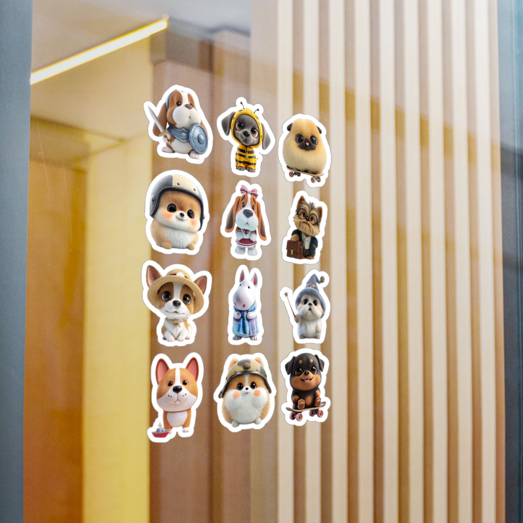 Kawaii Dogs Sheet 03 — 12 Kiss-Cut Vinyl Decals