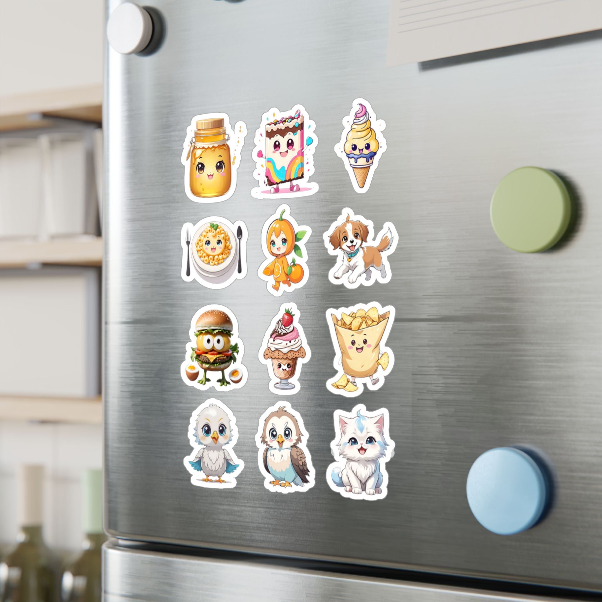 Kawaii Stickers Sheet 05 — 12 Kiss-Cut Vinyl Decals