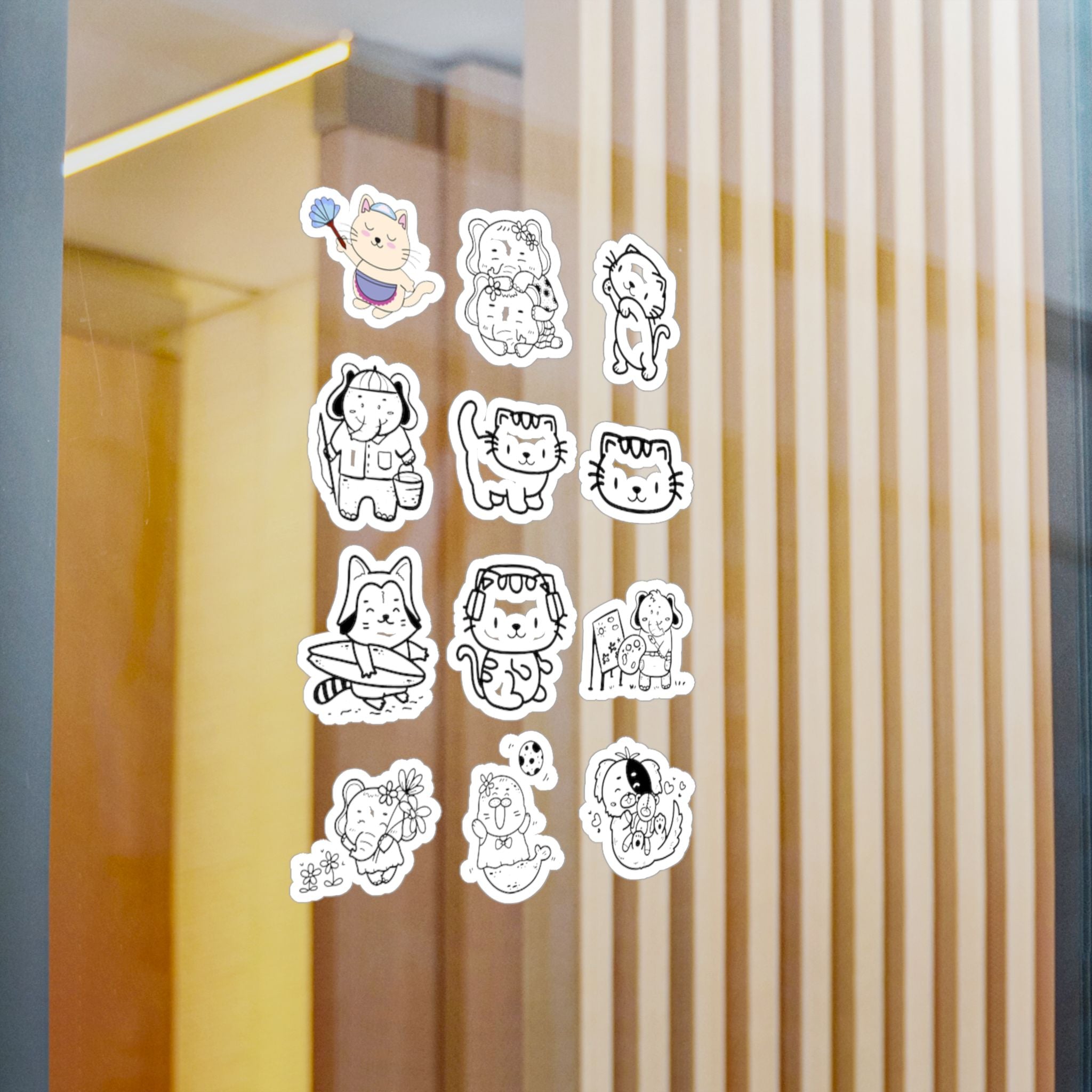 Kawaii Classics Sheet 01 — 12 Kiss-Cut Vinyl Decals