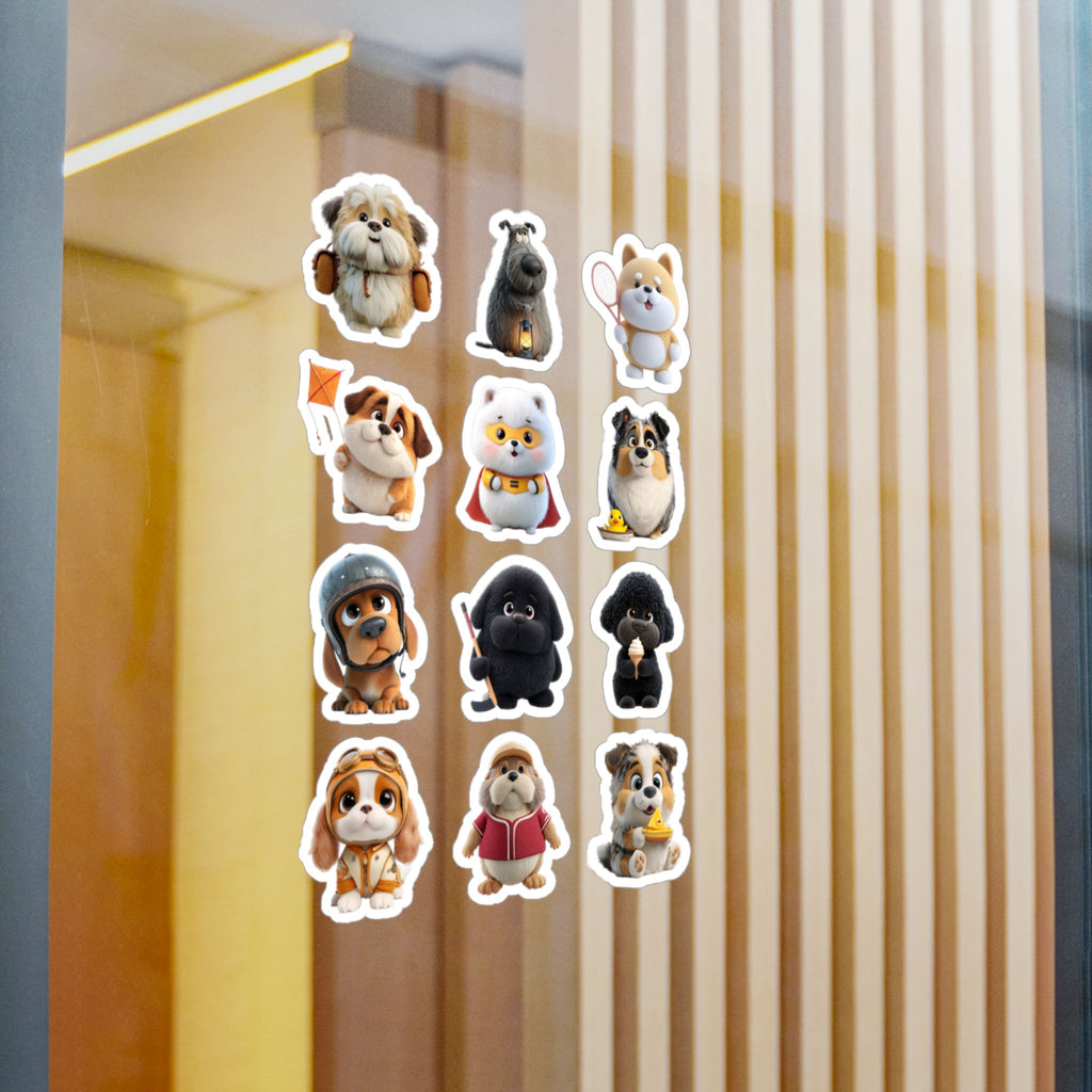 Kawaii Dogs Sheet 01 — 12 Kiss-Cut Vinyl Decals