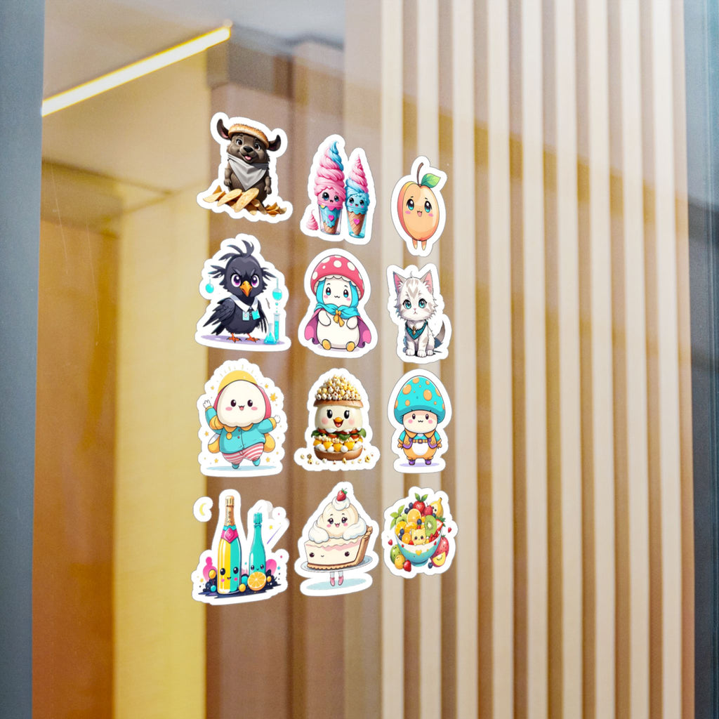 Kawaii Stickers Sheet 65 — 12 Kiss-Cut Vinyl Decals