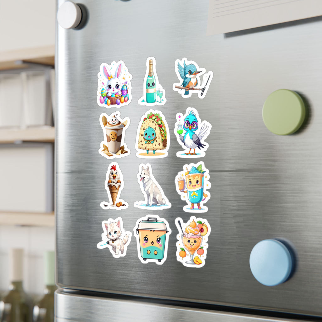 Kawaii Stickers Sheet 257 — 12 Kiss-Cut Vinyl Decals