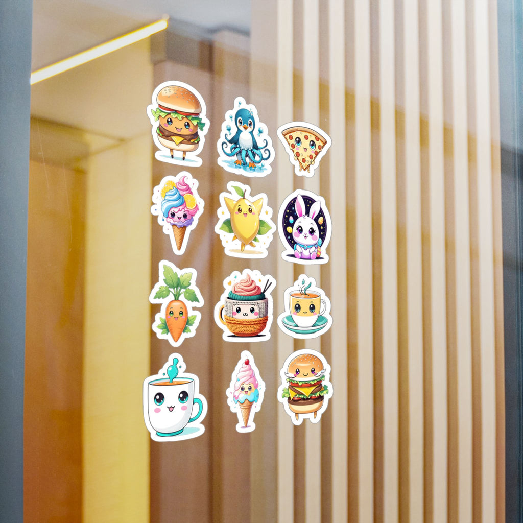 Kawaii Stickers Sheet 251 — 12 Kiss-Cut Vinyl Decals