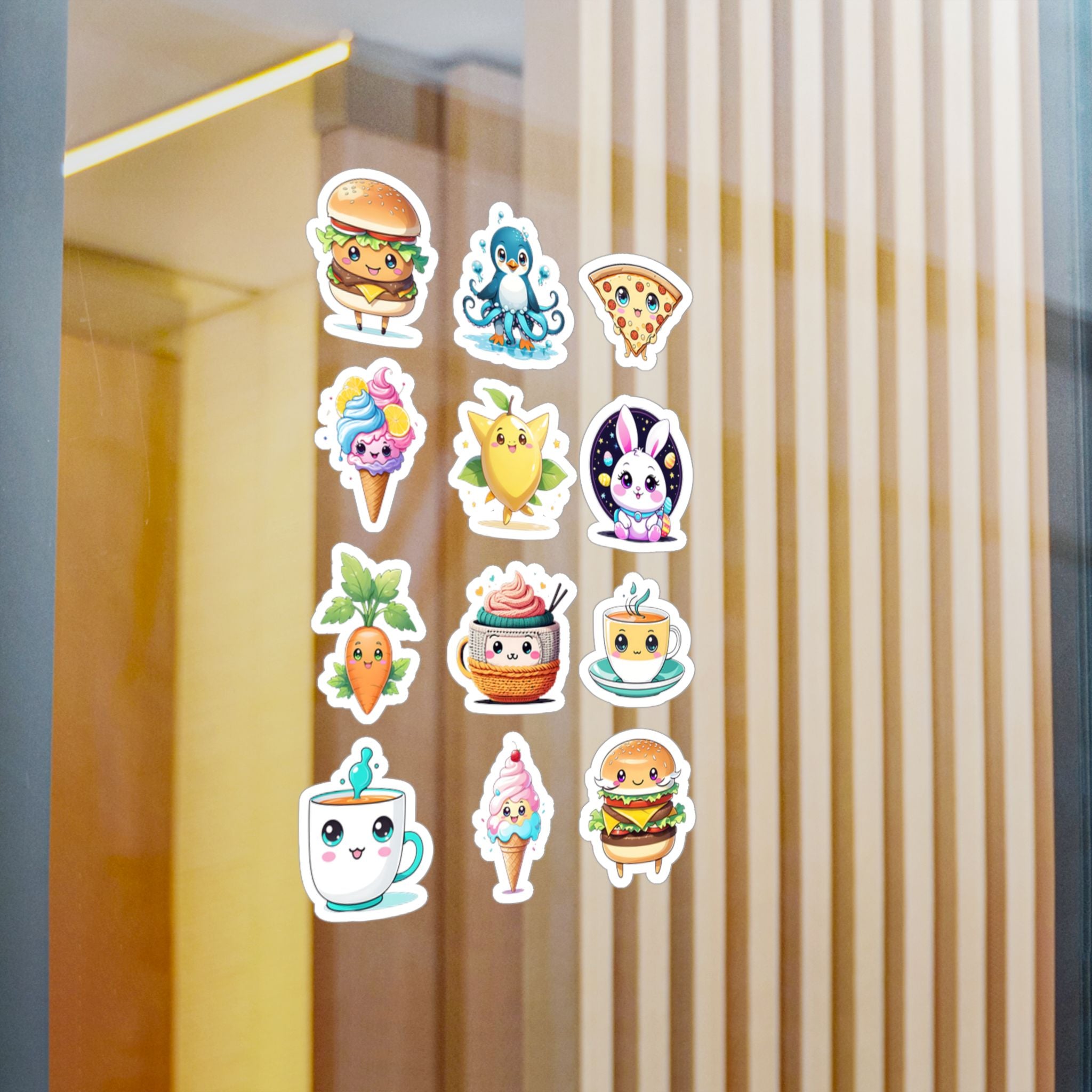 Kawaii Stickers Sheet 251 — 12 Kiss-Cut Vinyl Decals