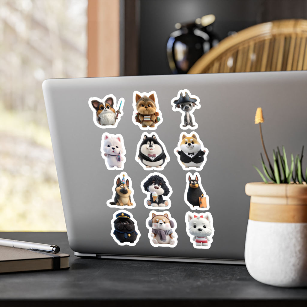 Kawaii Dogs Sheet 07 — 12 Kiss-Cut Vinyl Decals