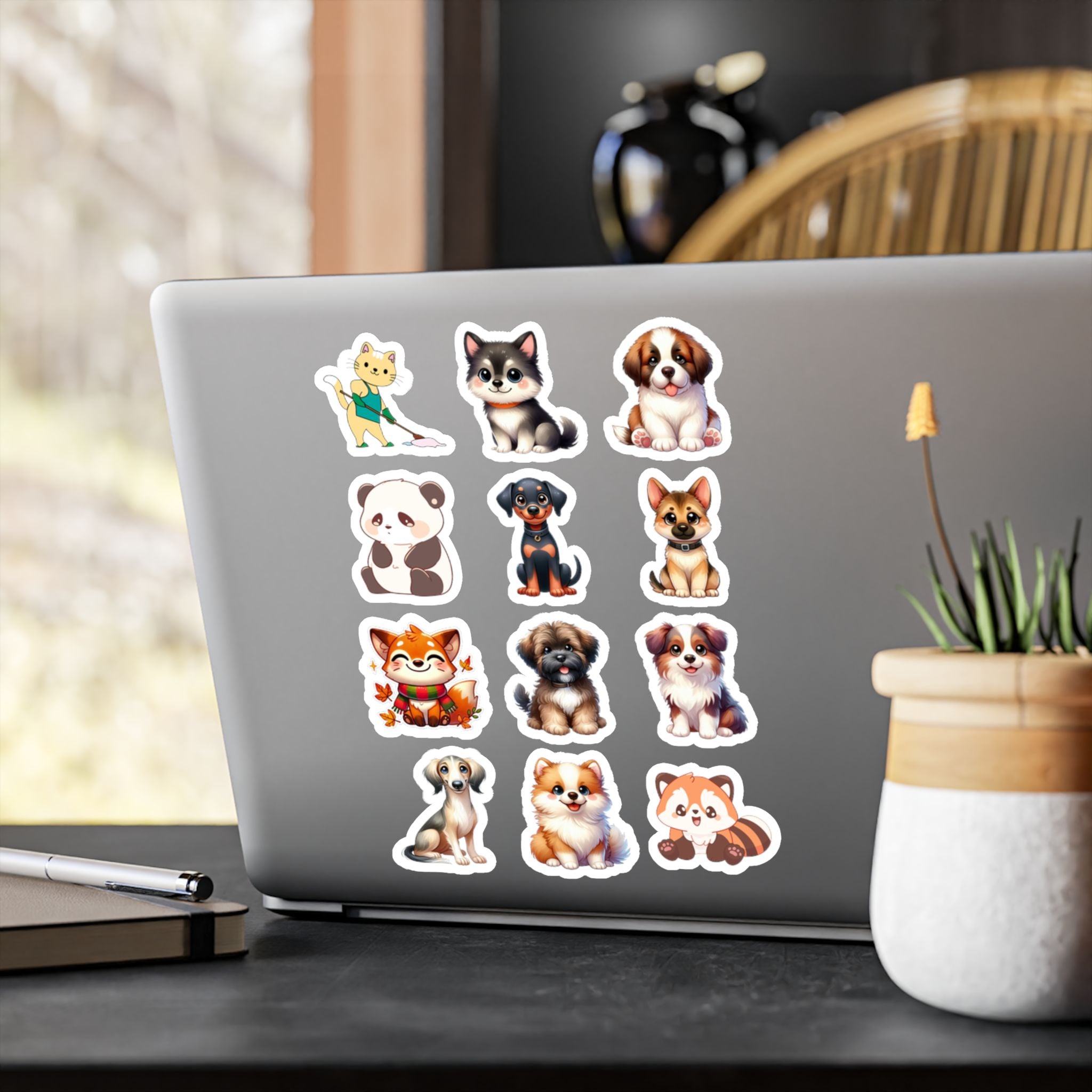 Cute Kawaii Sheet 02 — 12 Kiss-Cut Vinyl Decals