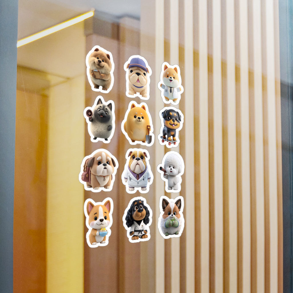 Kawaii Dogs Sheet 04 — 12 Kiss-Cut Vinyl Decals