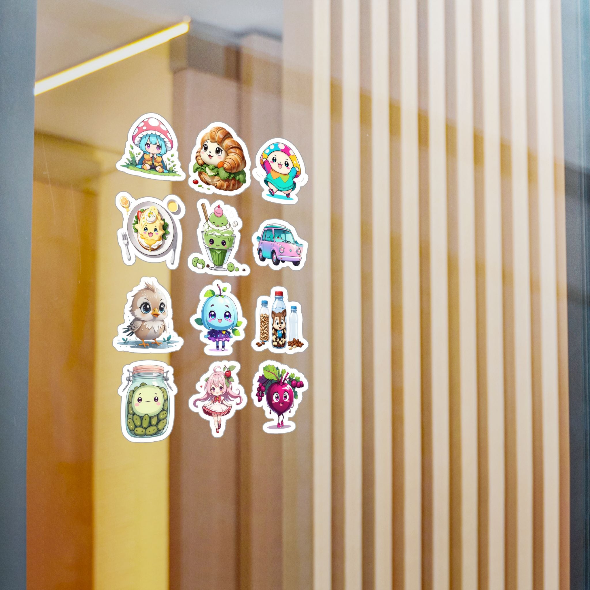 Kawaii Stickers Sheet 03 — 12 Kiss-Cut Vinyl Decals